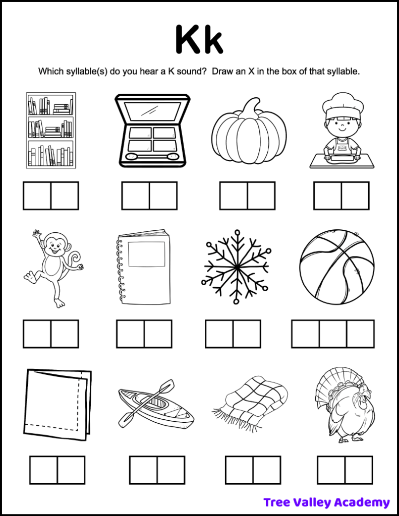 Letter K Sound Worksheets Tree Valley Academy