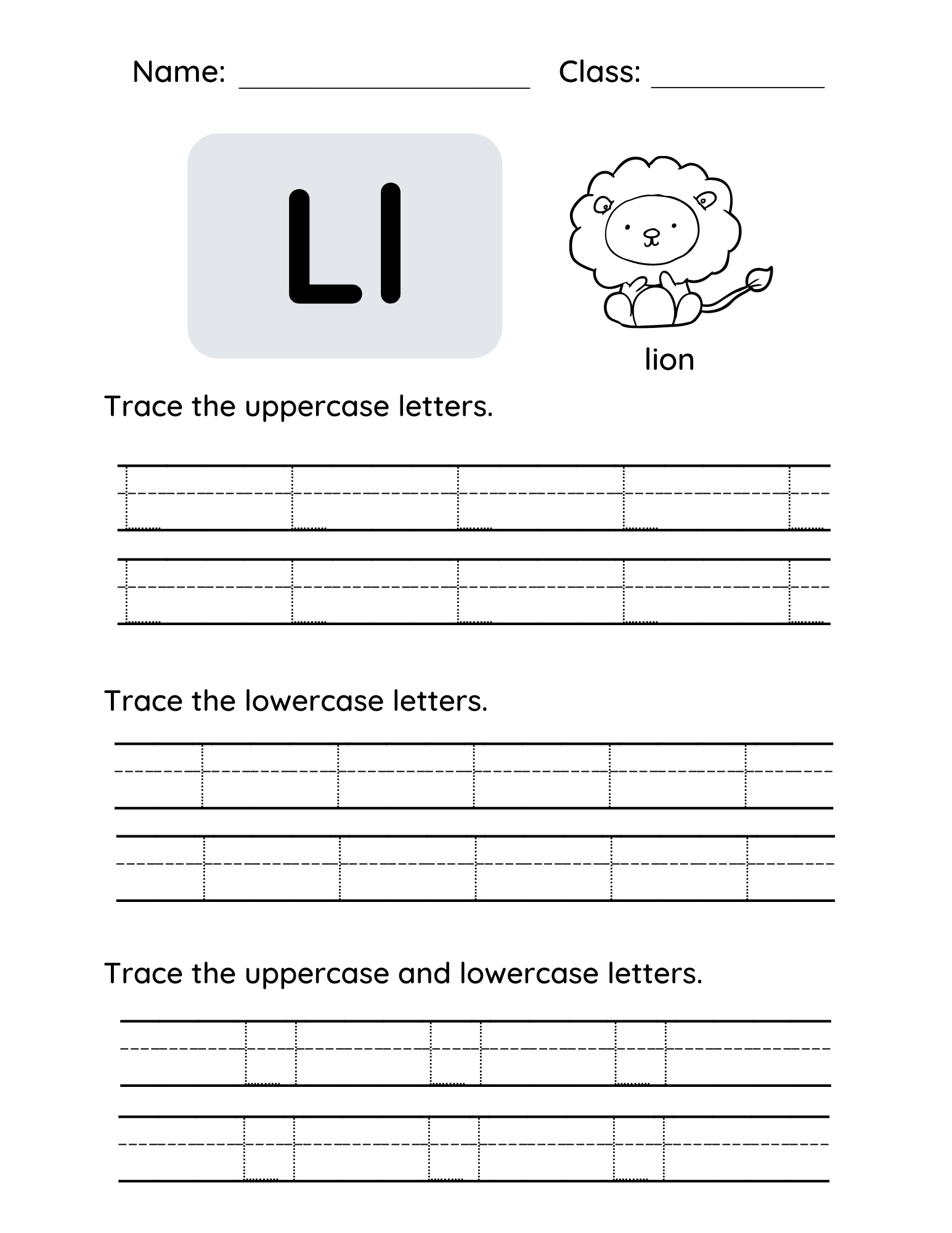 preschool worksheets letter l