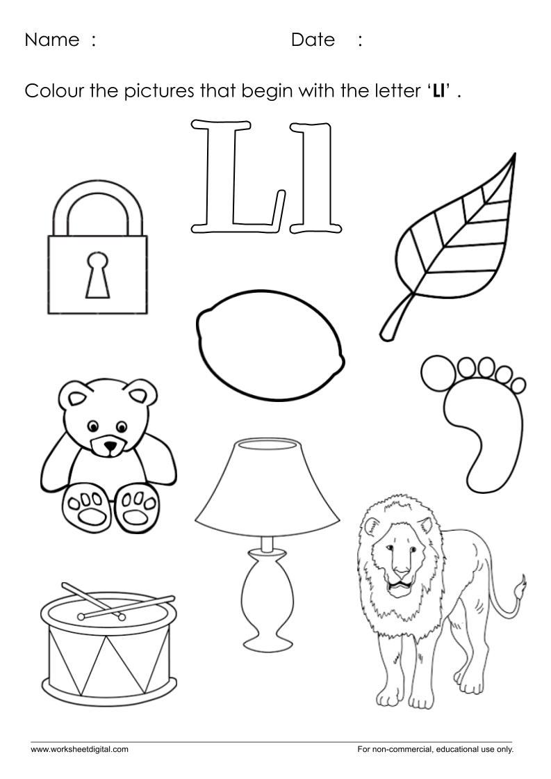 kindergarten letter l worksheets