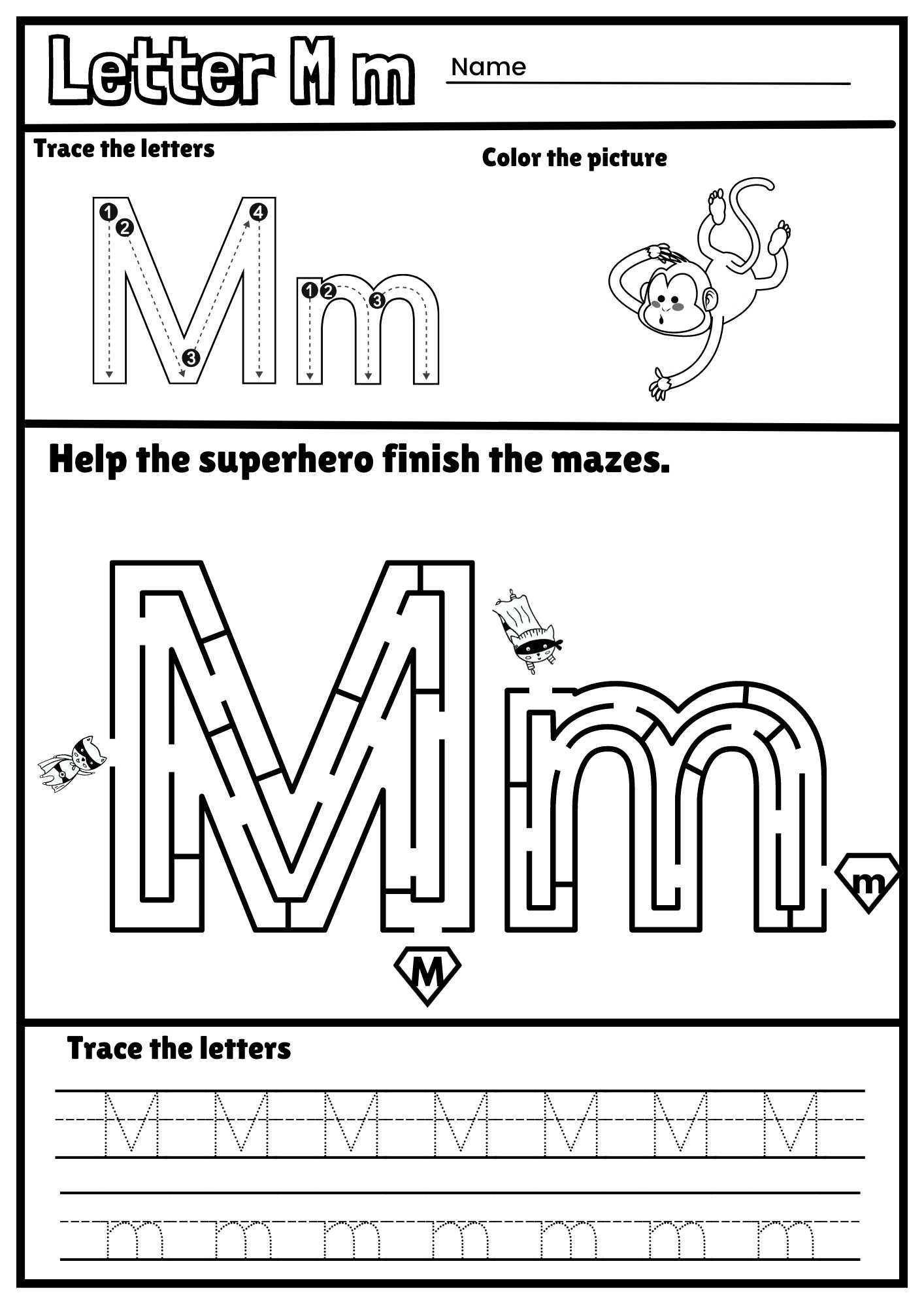 letter m worksheets free printables