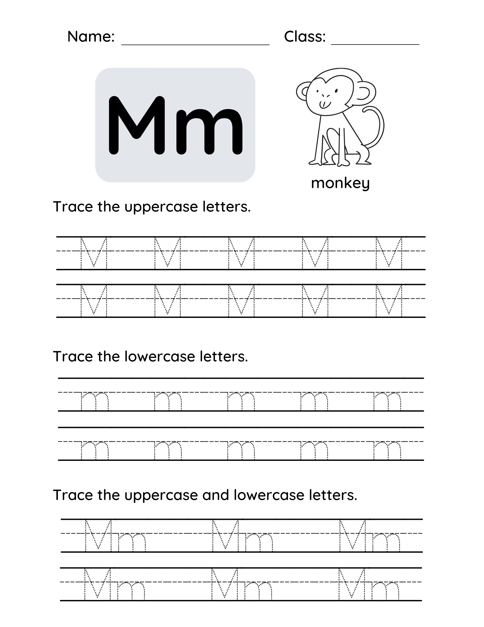 letter m worksheets preschool
