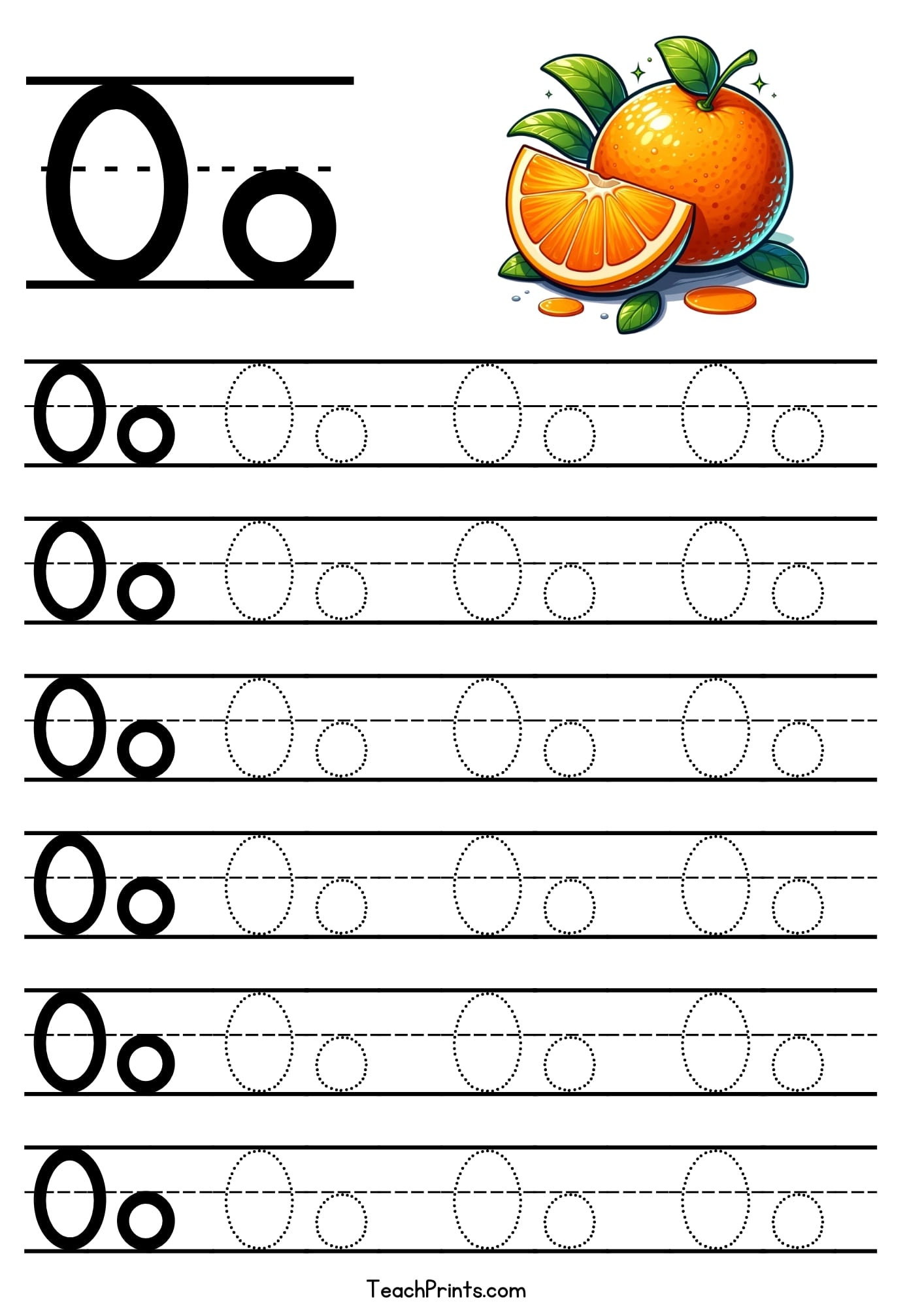 Letter O Tracing Worksheet Free Printables Teach Prints