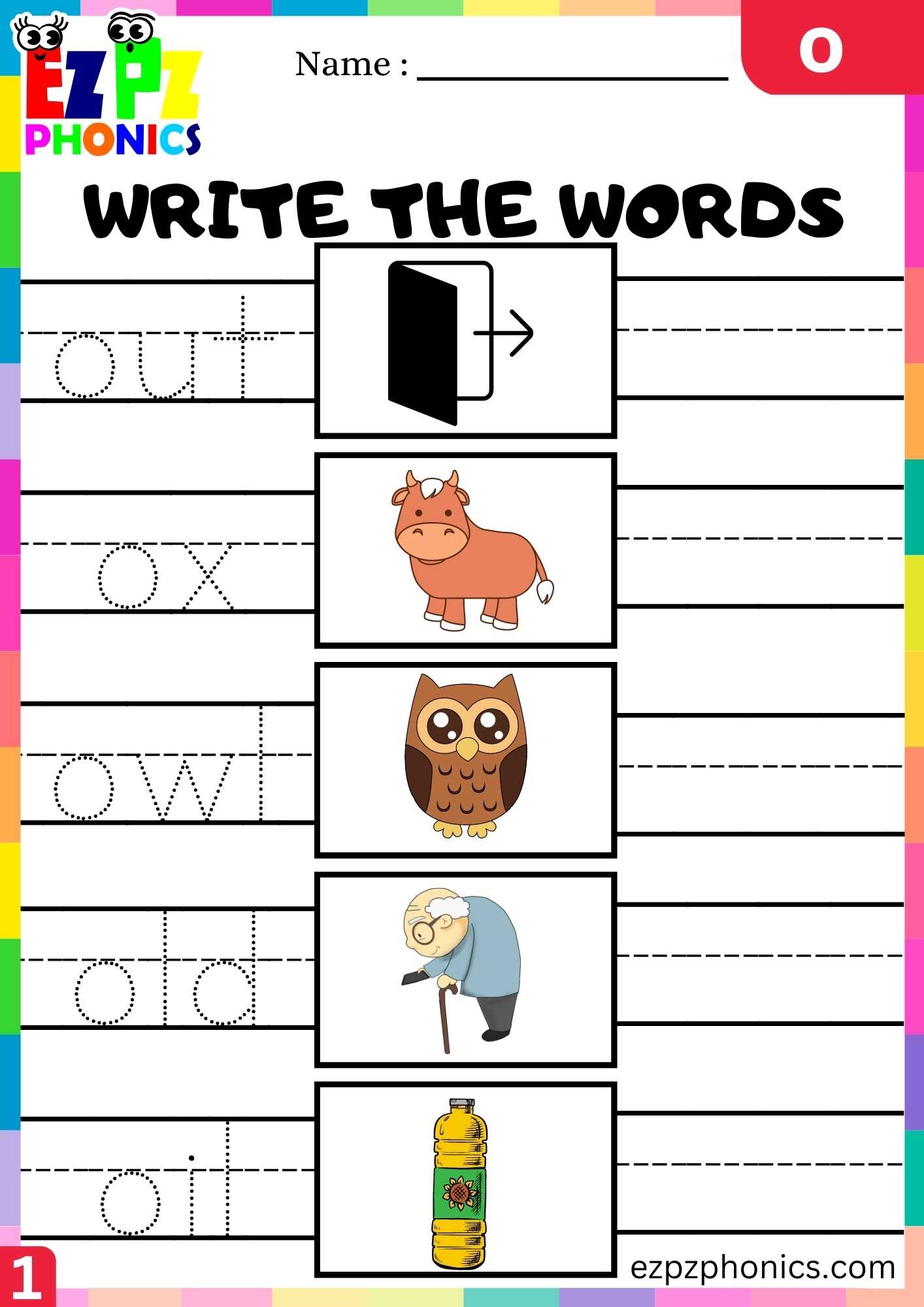 Letter O Write The Words Beginning Sounds Worksheet Ezpzphonics