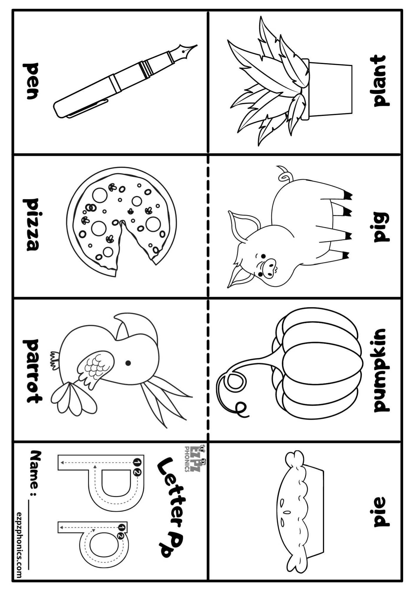 Letter P Mini Coloring Book Free Printable PDF Ezpzphonics Letter P Mini Coloring Book Free Printable PDF Ezpzphonics