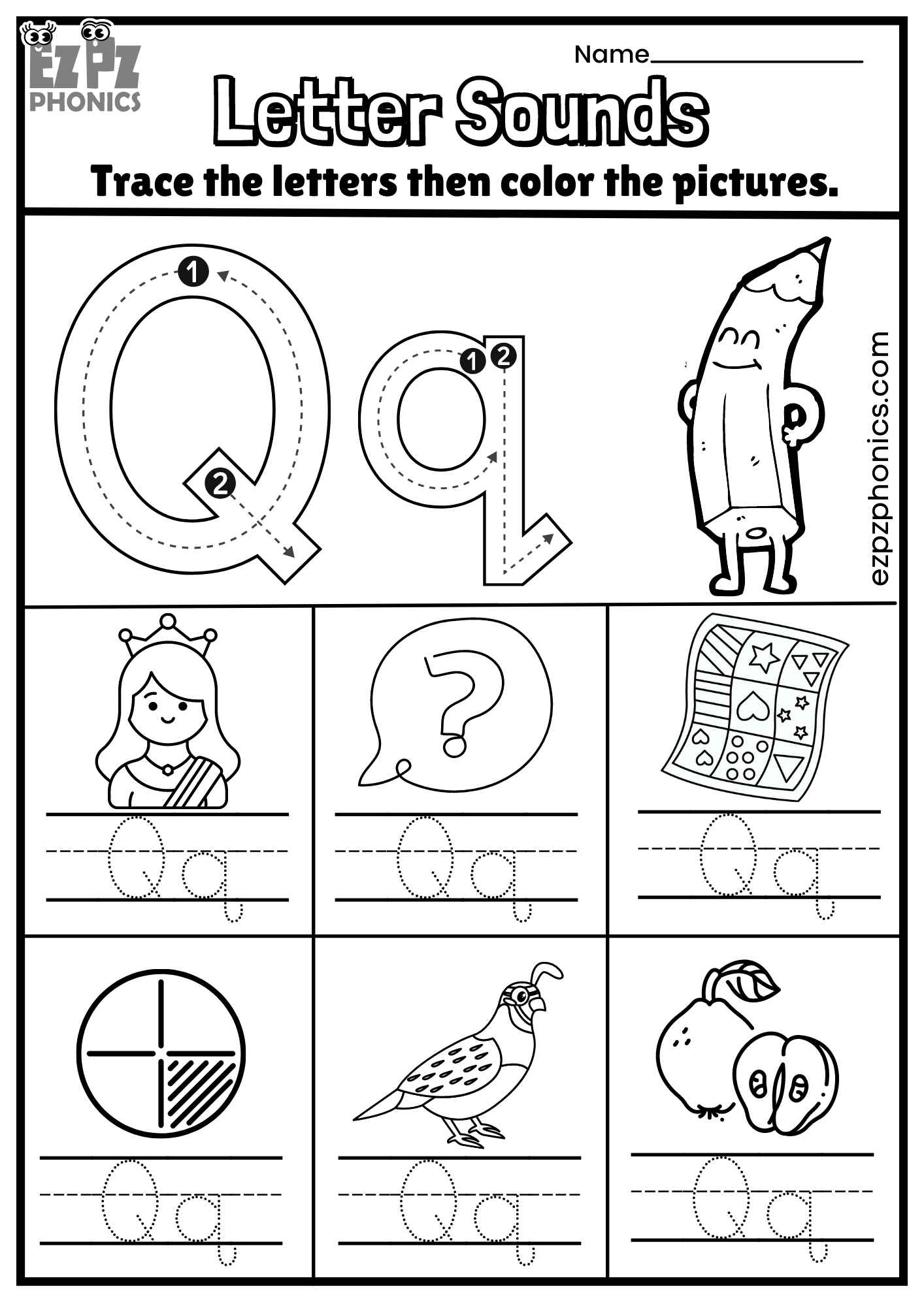 Letter Qq Trace And Color The Pictures Free PDF Download Ezpzphonics Letter Qq Trace And Color The Pictures Free PDF Download Ezpzphonics