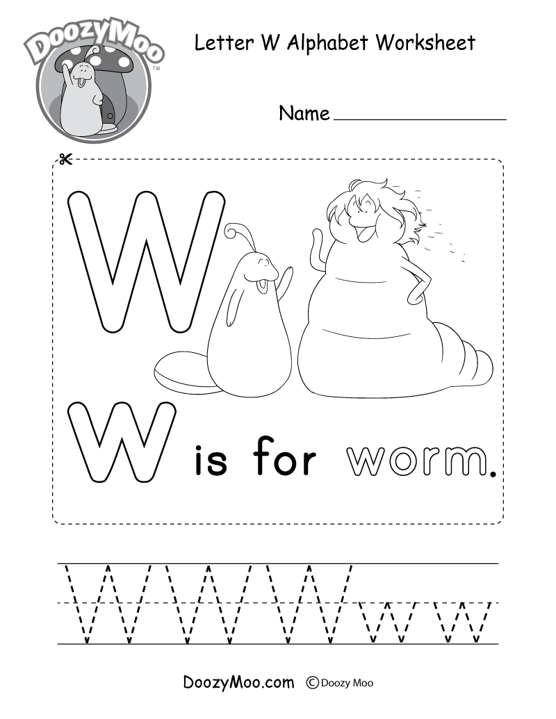 Letter W Alphabet Activity Worksheet Doozy Moo