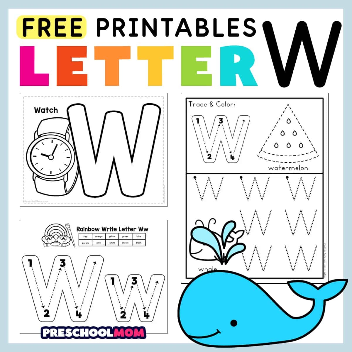letter w worksheets for preschoolers