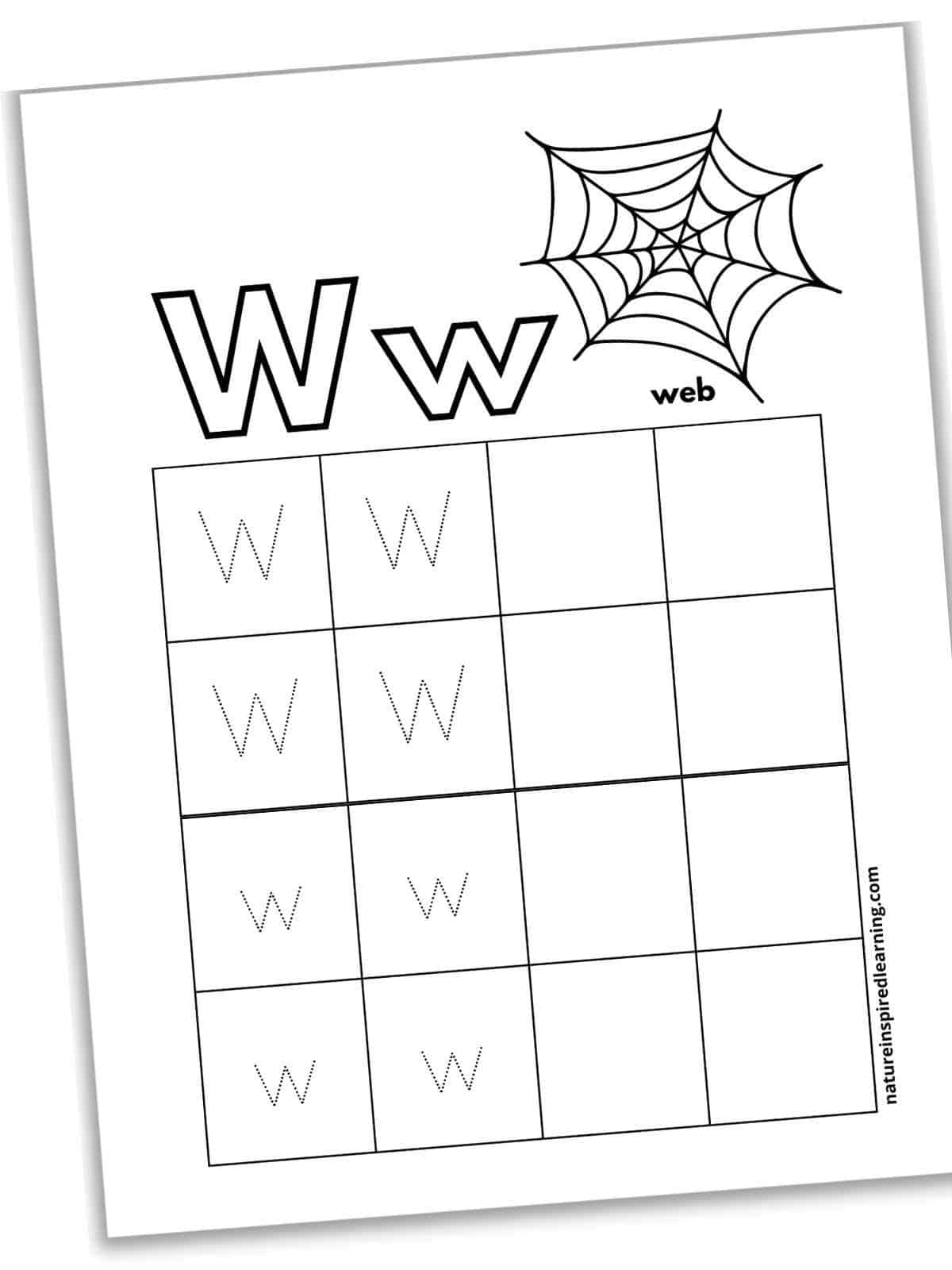 w worksheet preschool