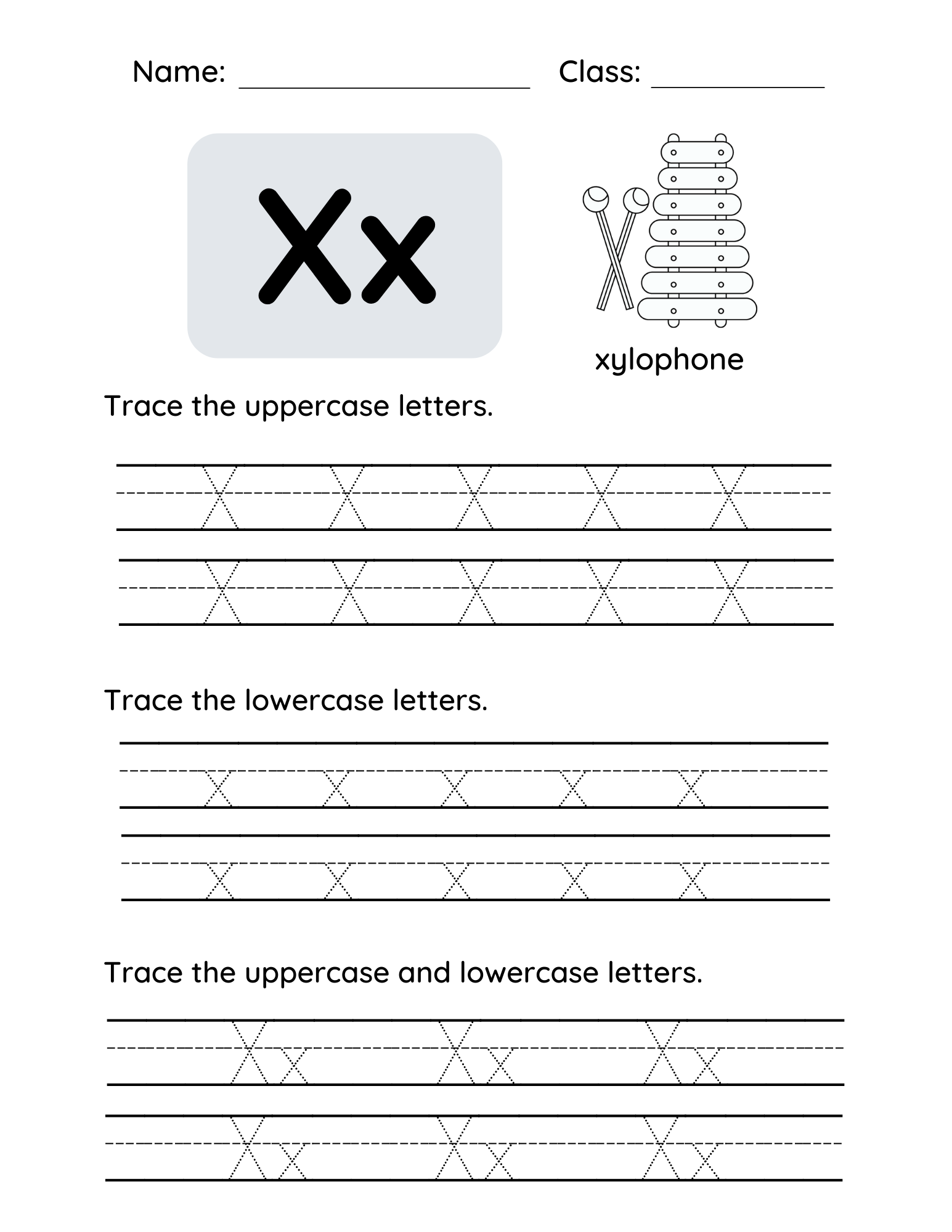 Letter X Tracing Worksheets For Toddlers And Preschool Children Letter X Tracing Worksheets For Toddlers And Preschool Children