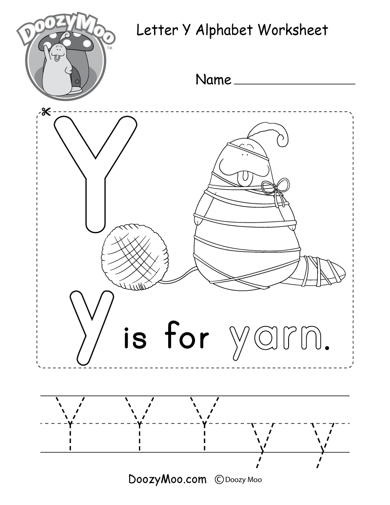 kindergarten letter y worksheets