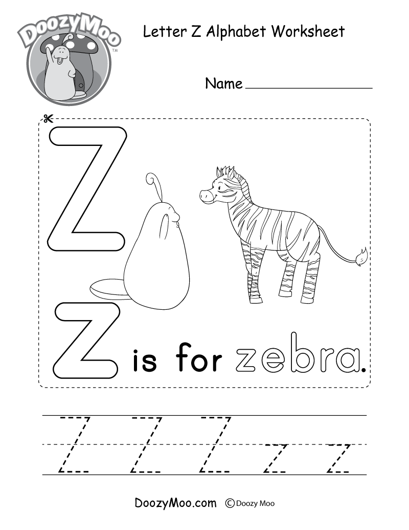 Letter Z Alphabet Activity Worksheet Doozy Moo Letter Z Alphabet Activity Worksheet Doozy Moo