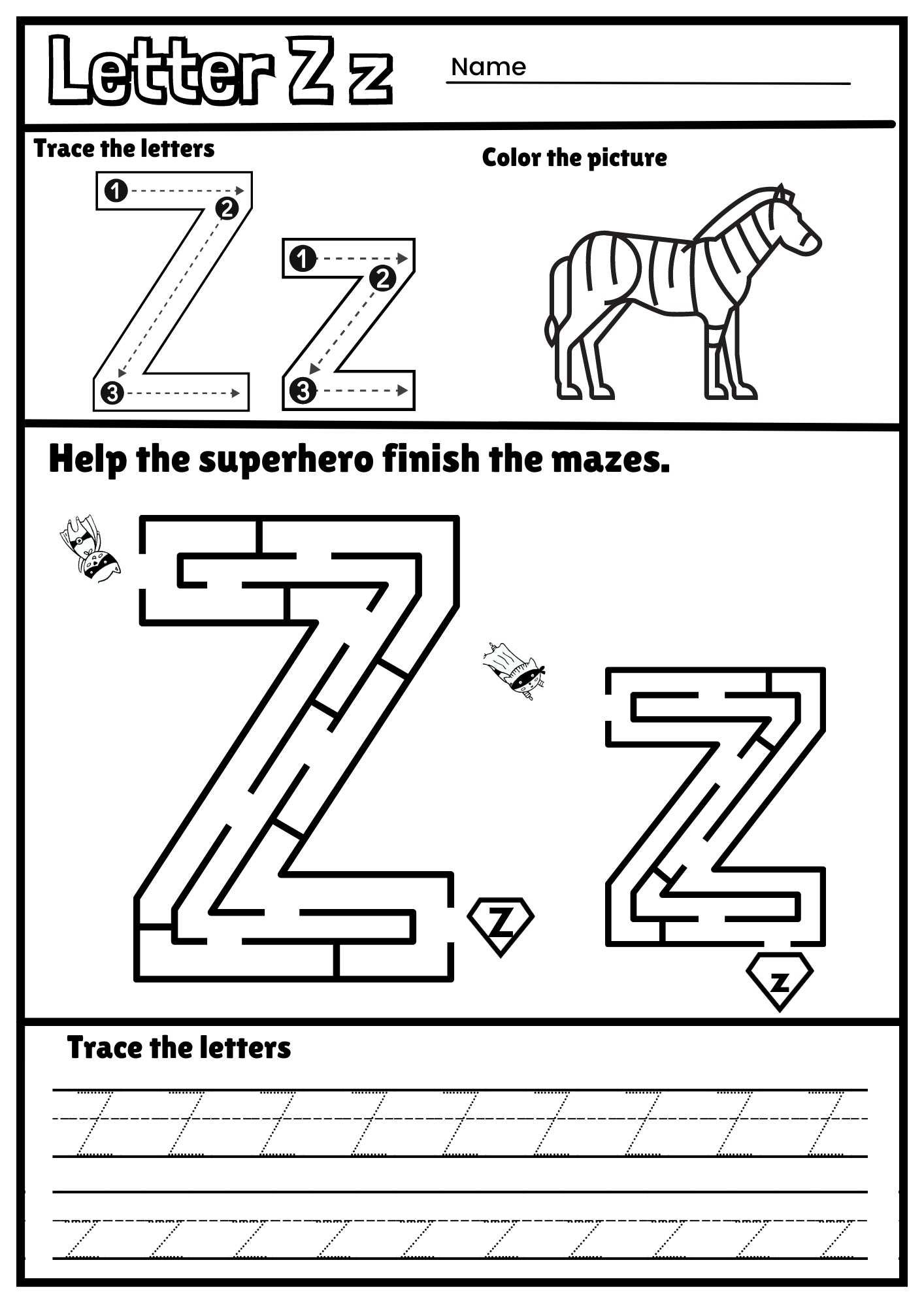 Letter Z Alphabet Tracing And Coloring Free Printable PDF Ezpzphonics Letter Z Alphabet Tracing And Coloring Free Printable PDF Ezpzphonics