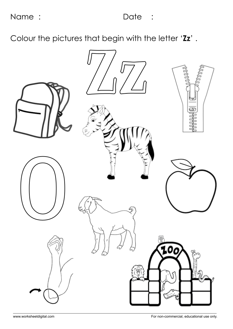 Letter Z Worksheet For Kindergarten Worksheet Digital 1 Teacher Made Resources