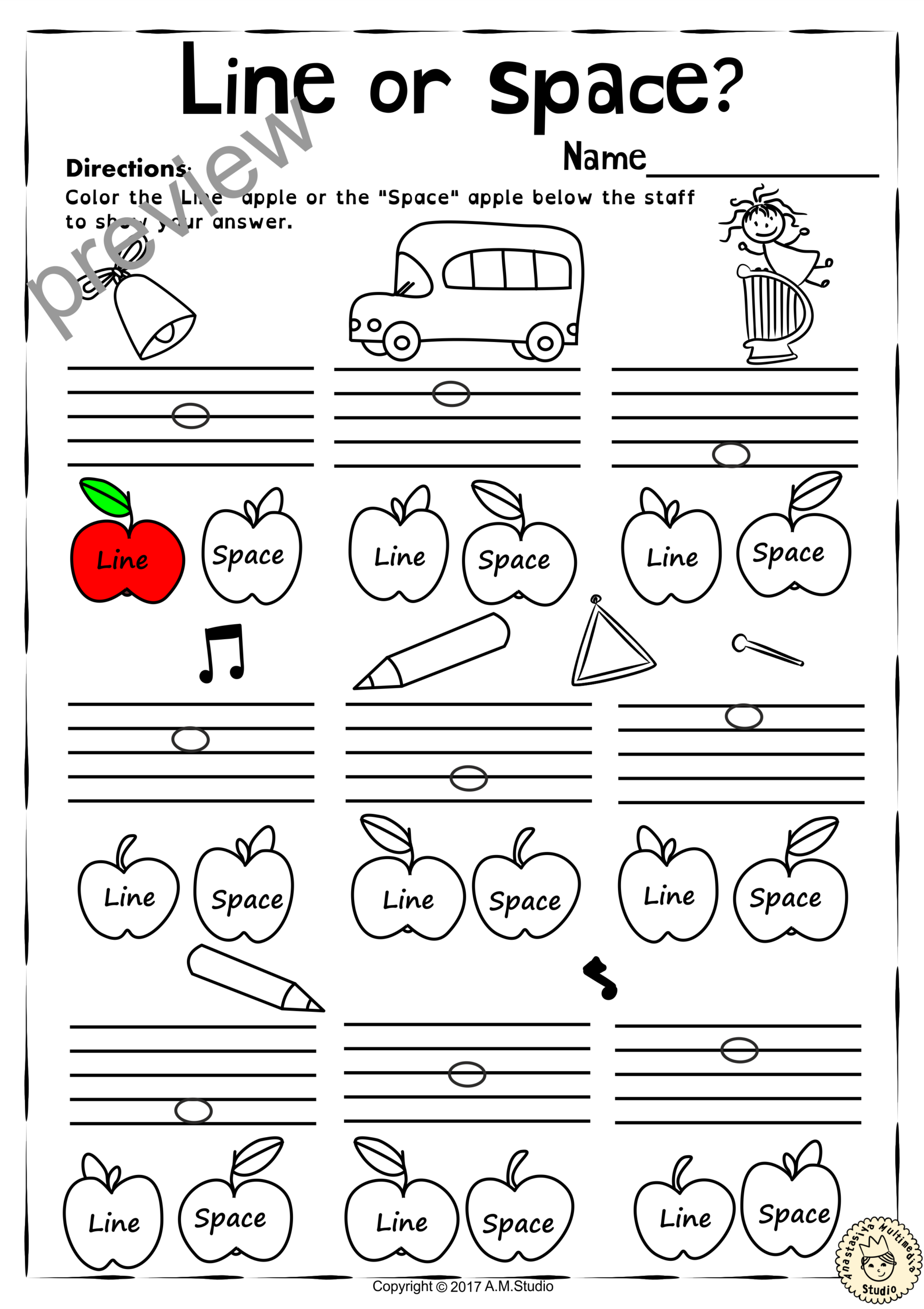 Lines And Spaces Music Worksheets For Back To School Made By Teachers