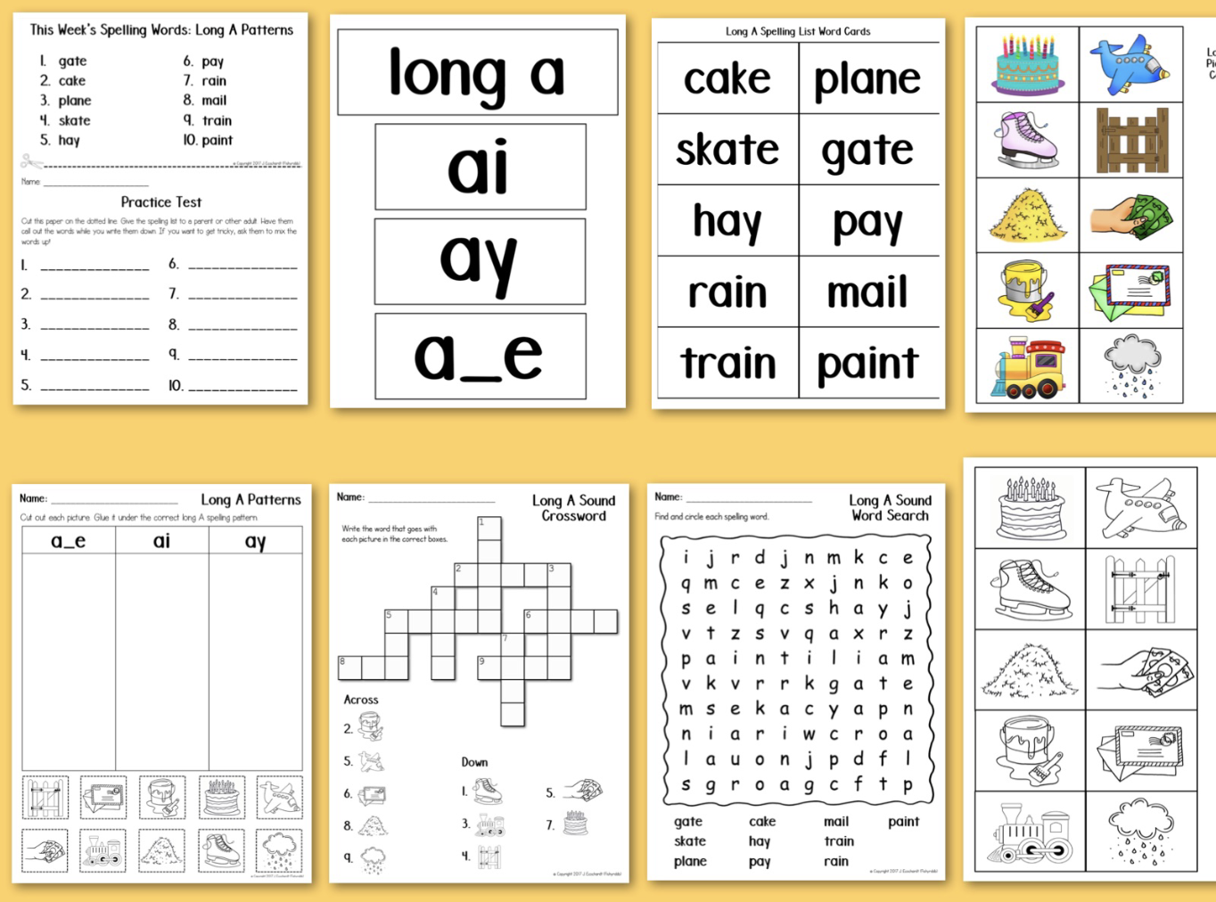 Long A Vowel Teams AI AY A E Phonics Activities Made By Teachers
