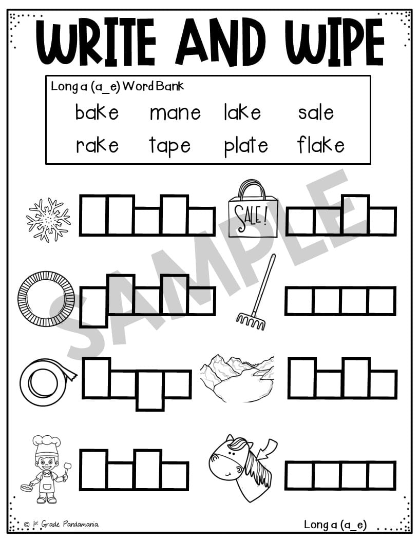 Long A Worksheets Phonics Activities 1st Grade Pandamania