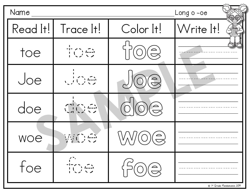 Long O Worksheets Phonics Activities 1st Grade Pandamania