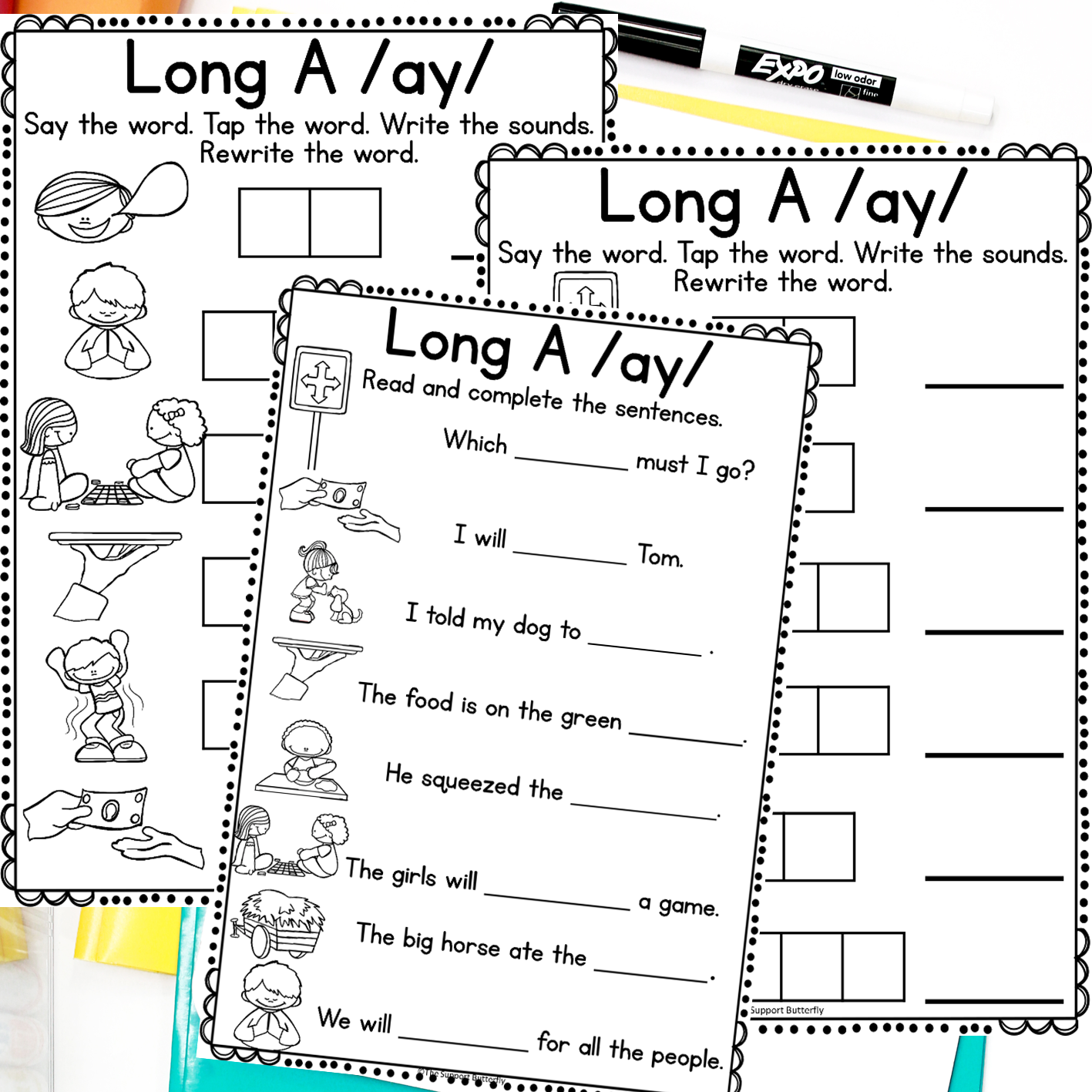 ai ay phonics worksheets