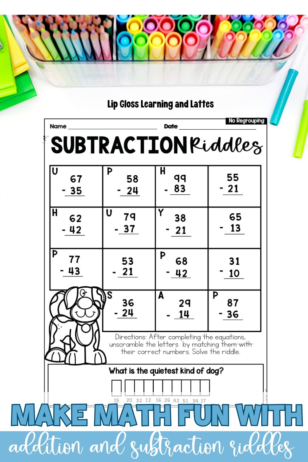 Make Math Fun With Addition And Subtraction Math Riddle Worksheets Lip Gloss Learning And Lattes Make Math Fun With Addition And Subtraction Math Riddle Worksheets Lip Gloss Learning And Lattes