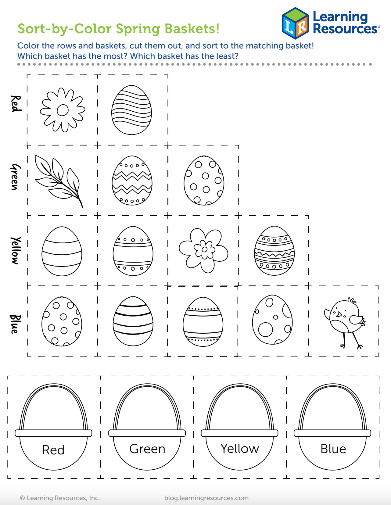 Make Sorting Fun With Learning Resources Sort by Color Spring Baskets Printable