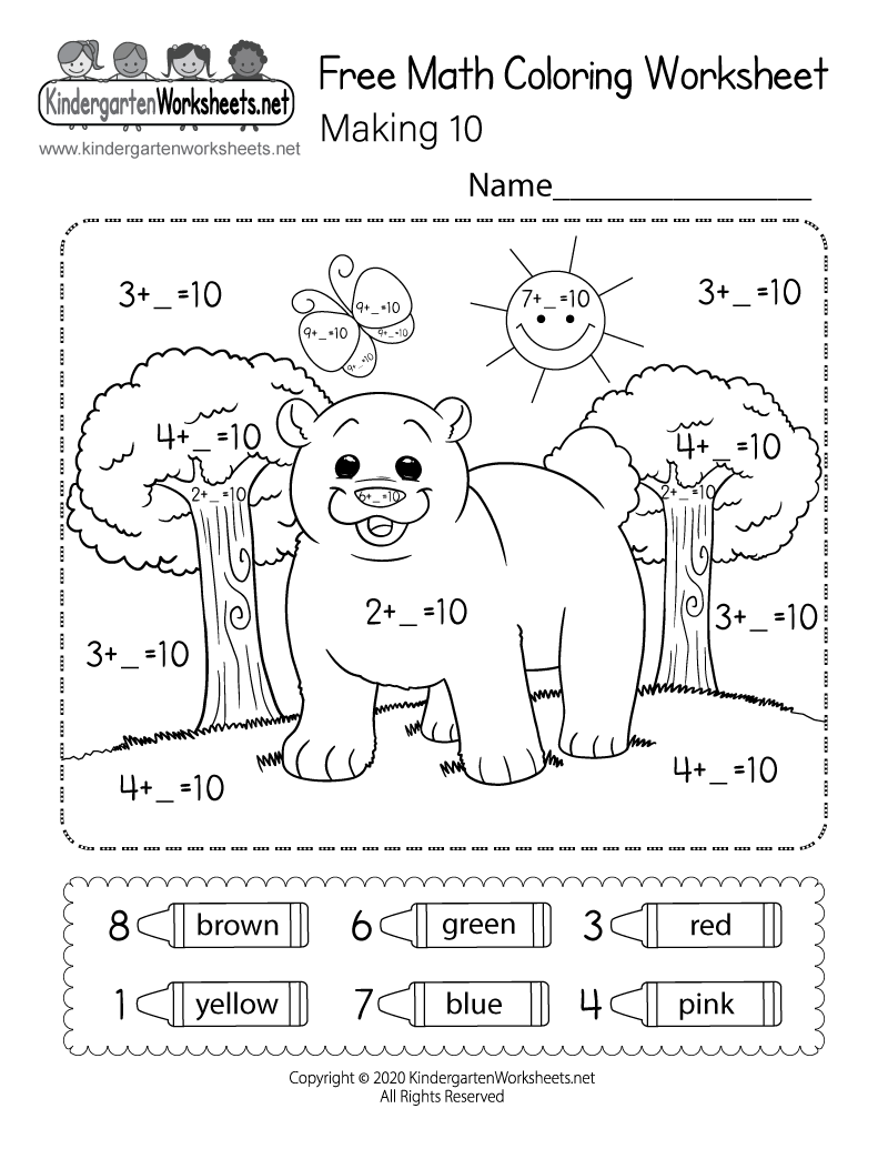 Making 10 Math Coloring Worksheet Free Printable Digital PDF Making 10 Math Coloring Worksheet Free Printable Digital PDF