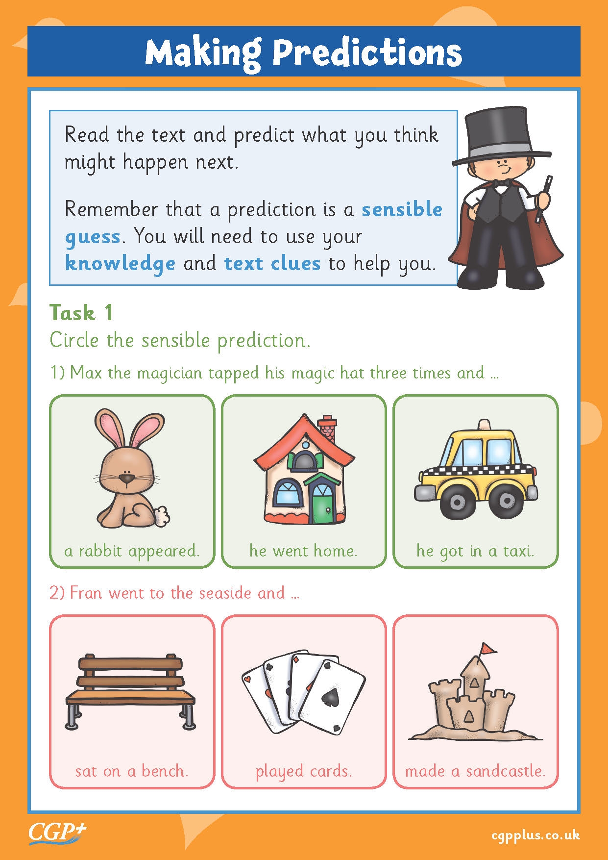 Making Predictions Year 1 CGP Plus Worksheets Library