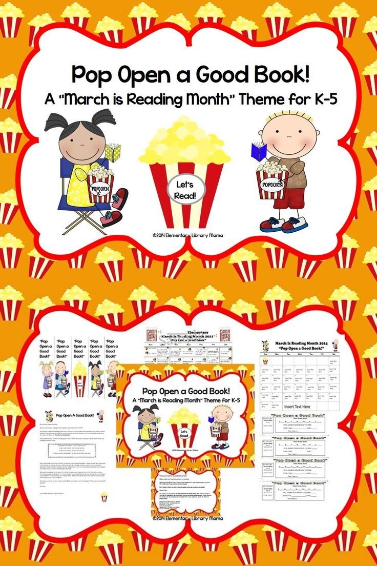 March Is Reading Month Theme Pop Open A Good Book