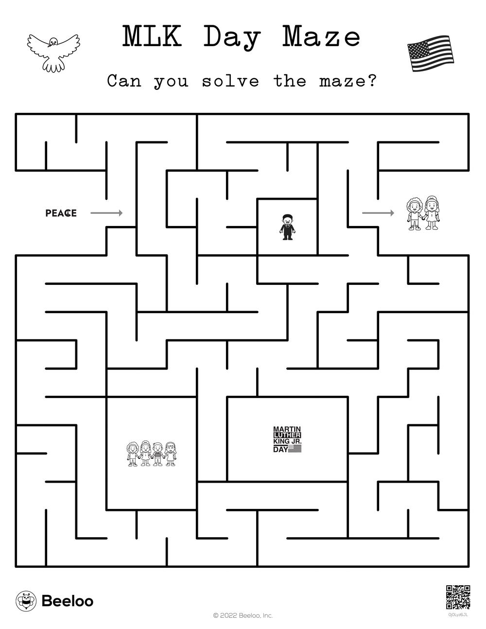 Martin Luther King Jr Day themed Mazes Beeloo Printable Crafts And Activities For Kids Martin Luther King Jr Day themed Mazes Beeloo Printable Crafts And Activities For Kids