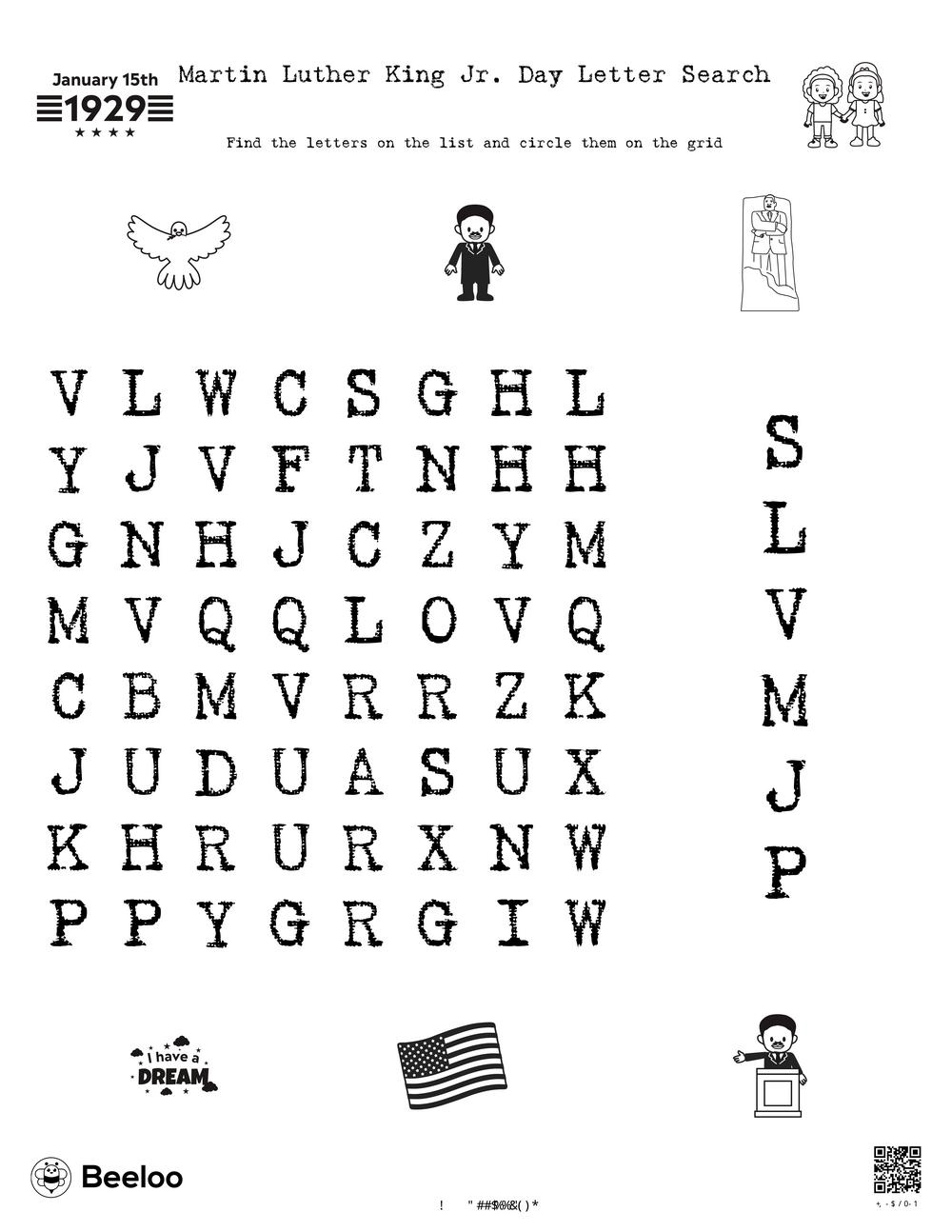 martin luther king word search martin luther king word search