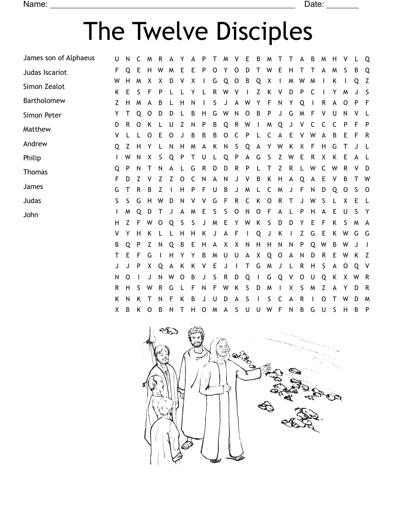 free printable 12 disciples worksheet