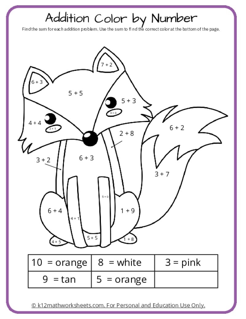 kindergarten color math worksheets kindergarten color math worksheets