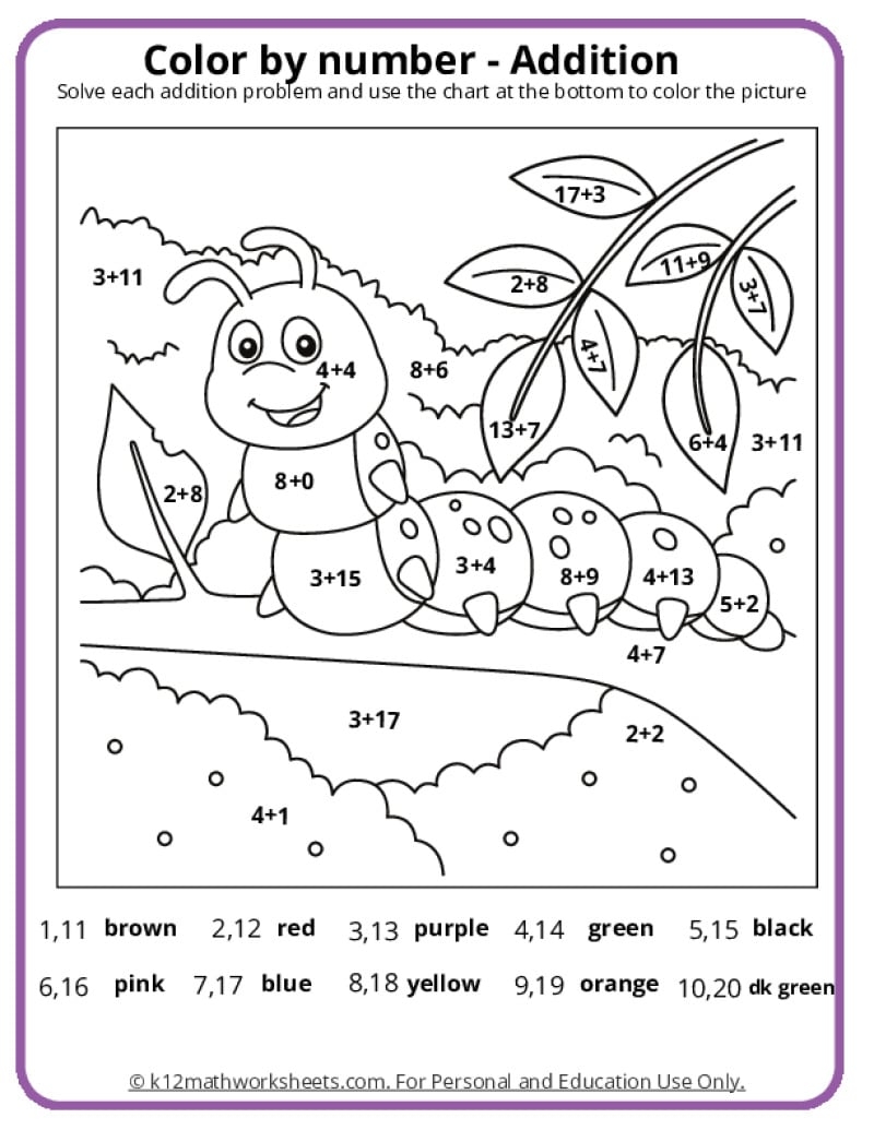 kindergarten color worksheets