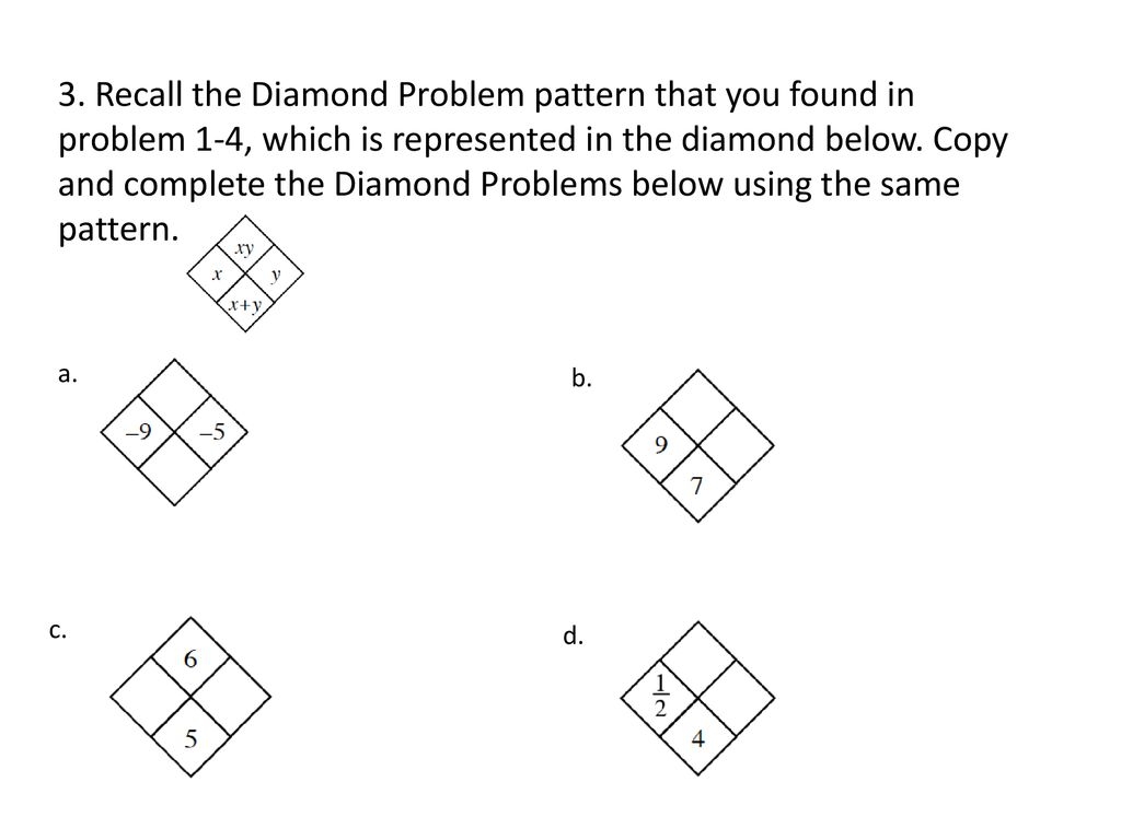 Math Diamond Problems Worksheet Bundle Factoring Trinomials Worksheets Library