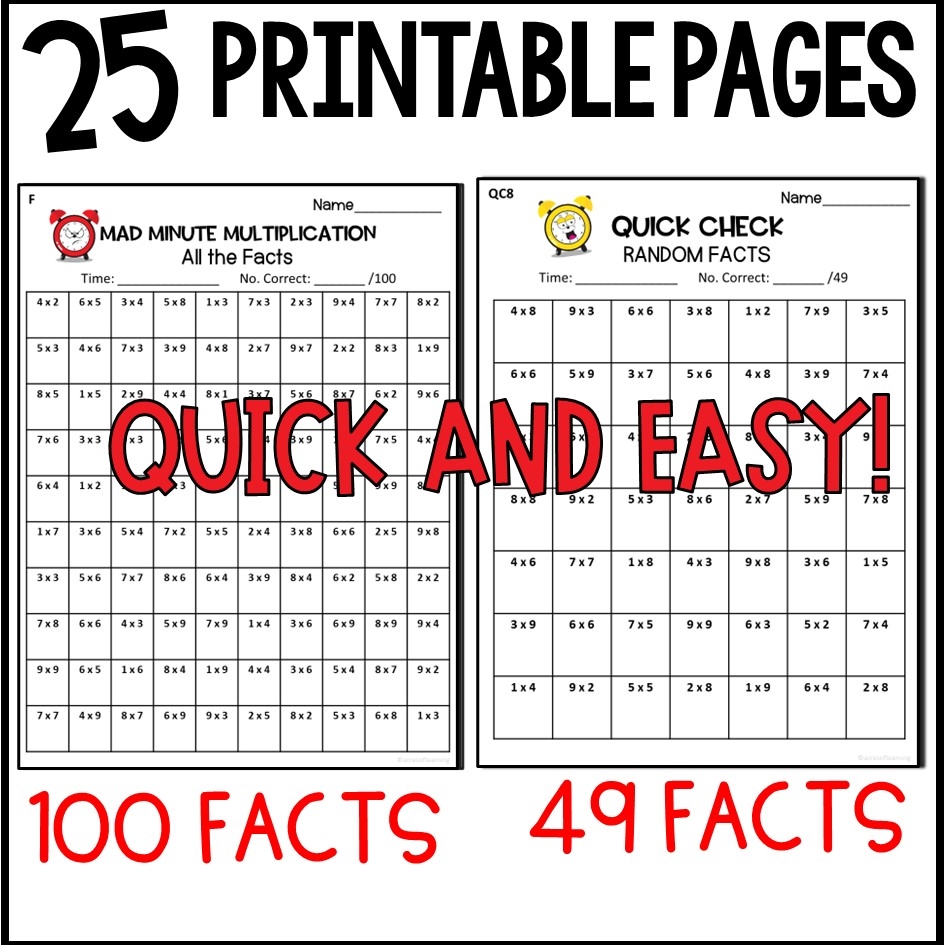 mad minute printable worksheets