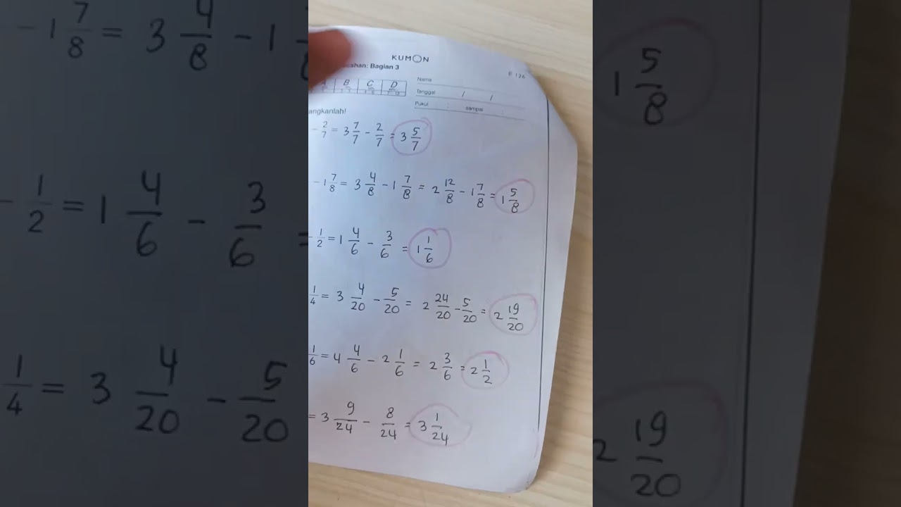 Math Level E 121a Kumon Answer YouTube