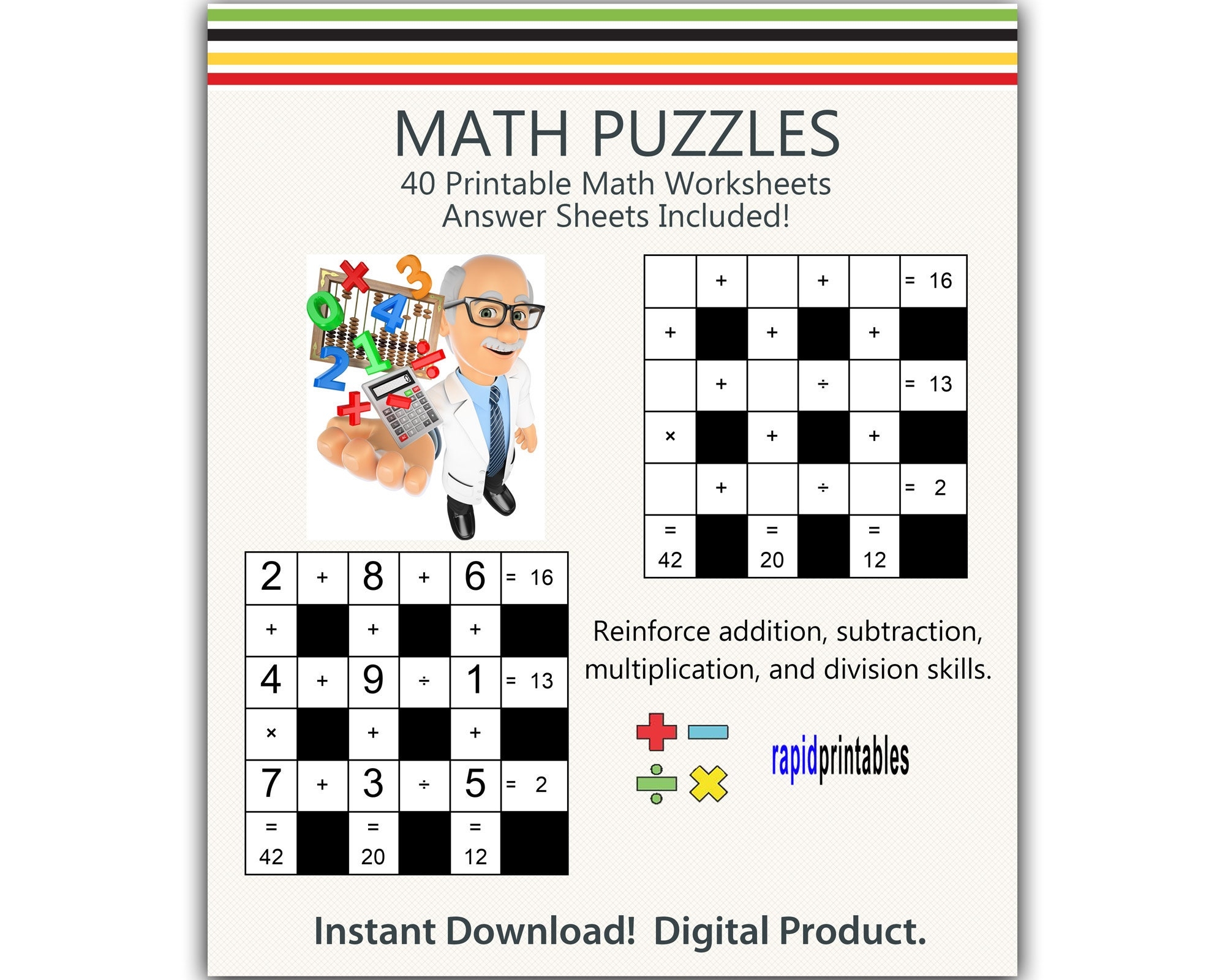 math puzzles worksheets