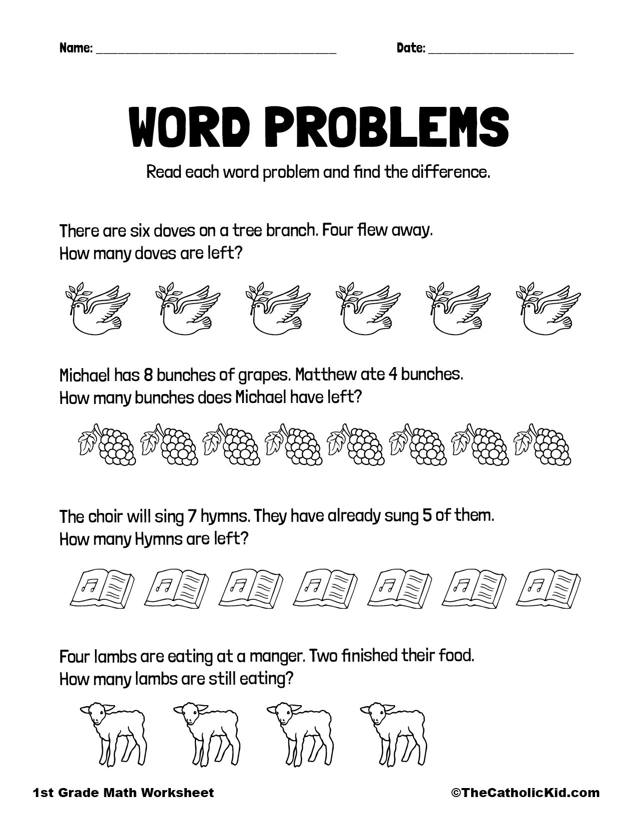story problem worksheets for kindergarten