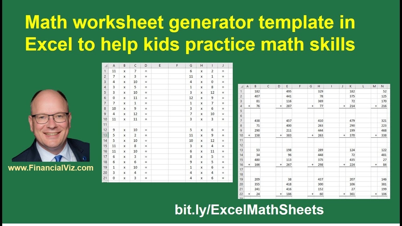 excel math worksheets