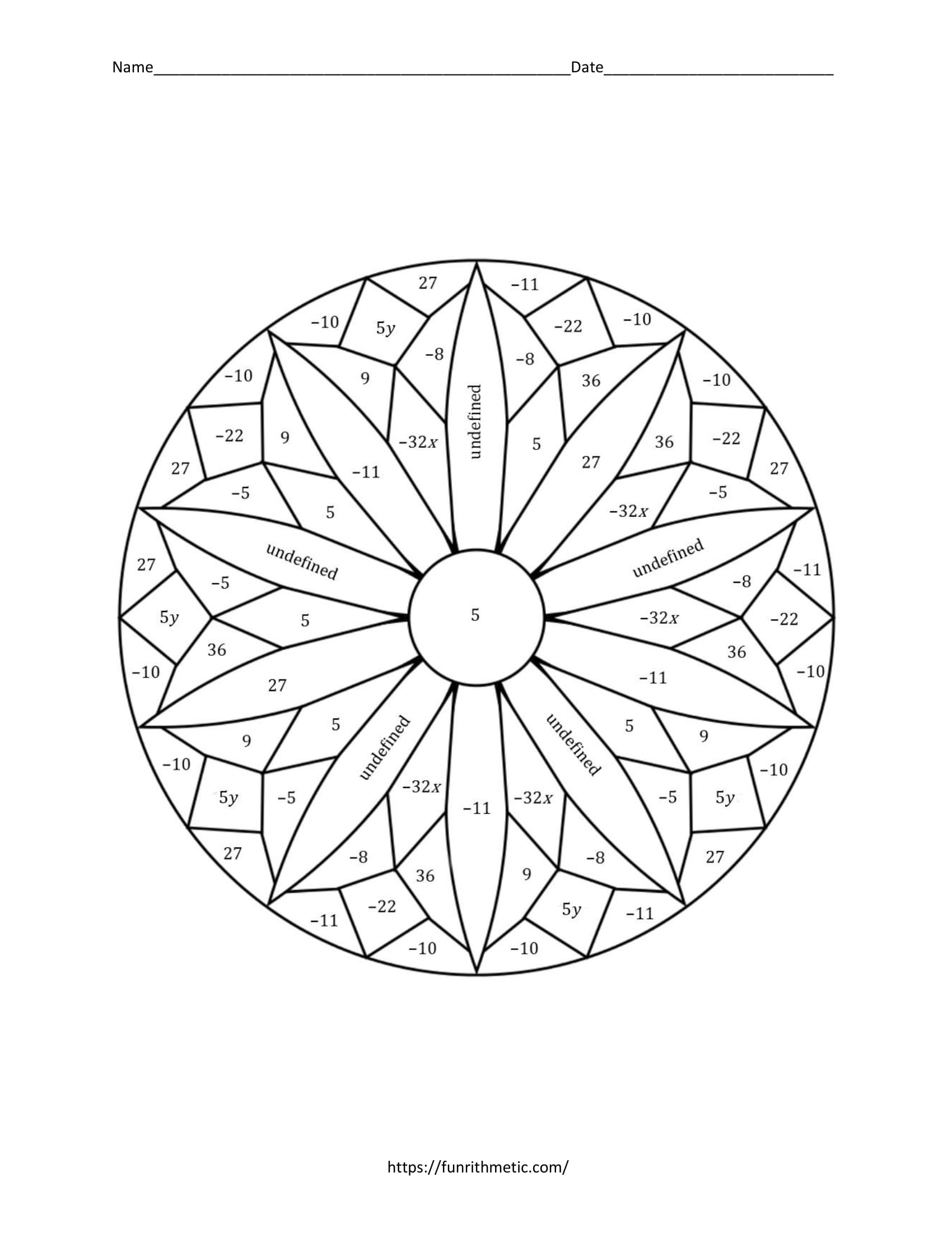 color by number multiplication
