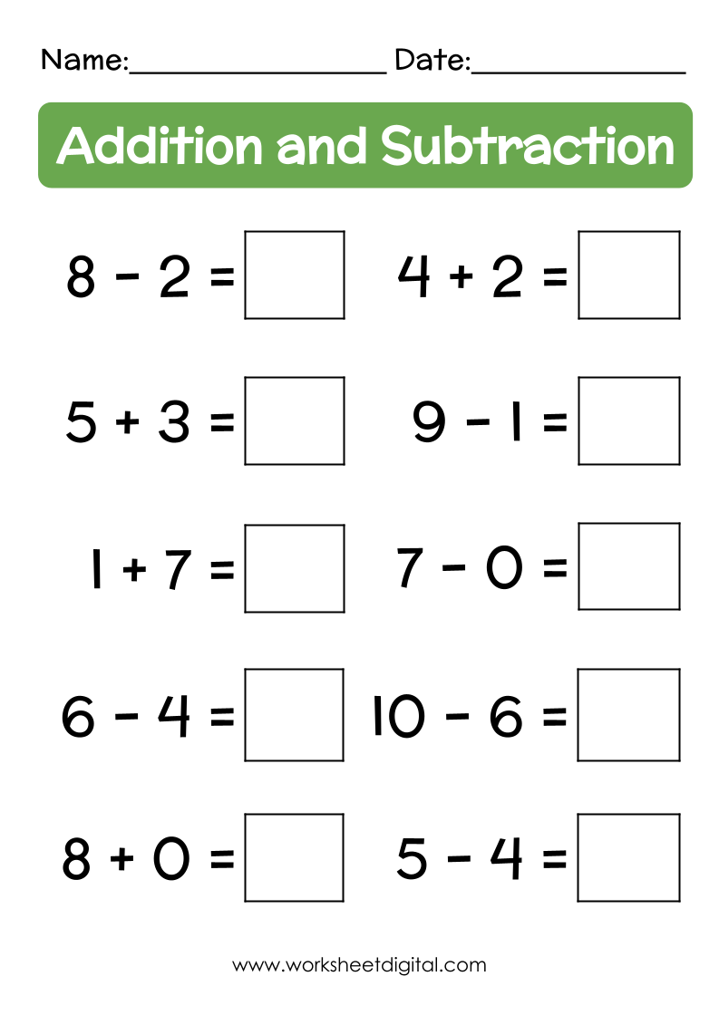 Mixed Addition And Subtraction Sums Worksheet Digital 1 Teacher Made Resources