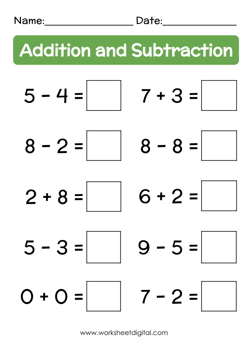 Mixed Addition And Subtraction Sums Worksheet Digital 1 Teacher Made Resources