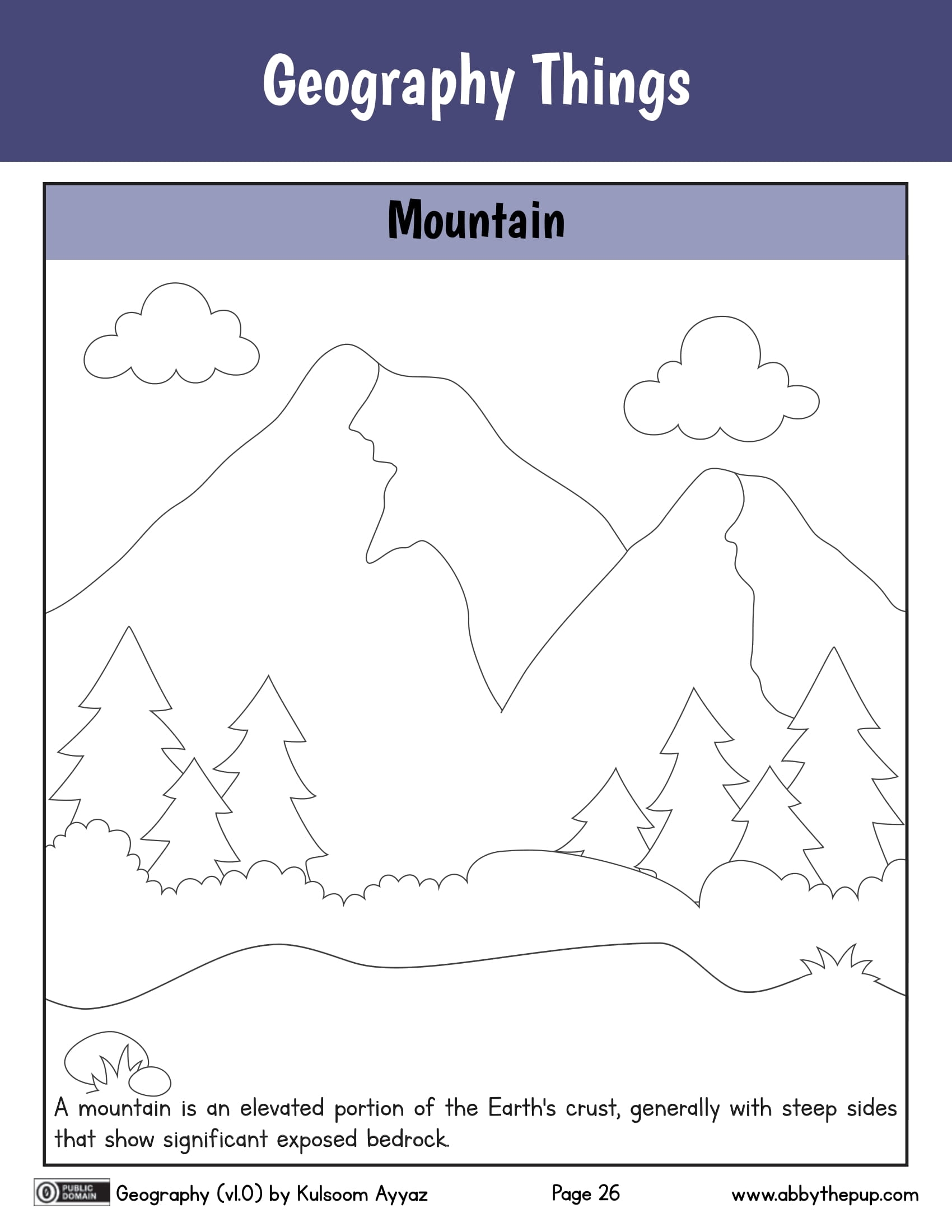 Mountain Coloring Worksheet Free Printable Worksheets
