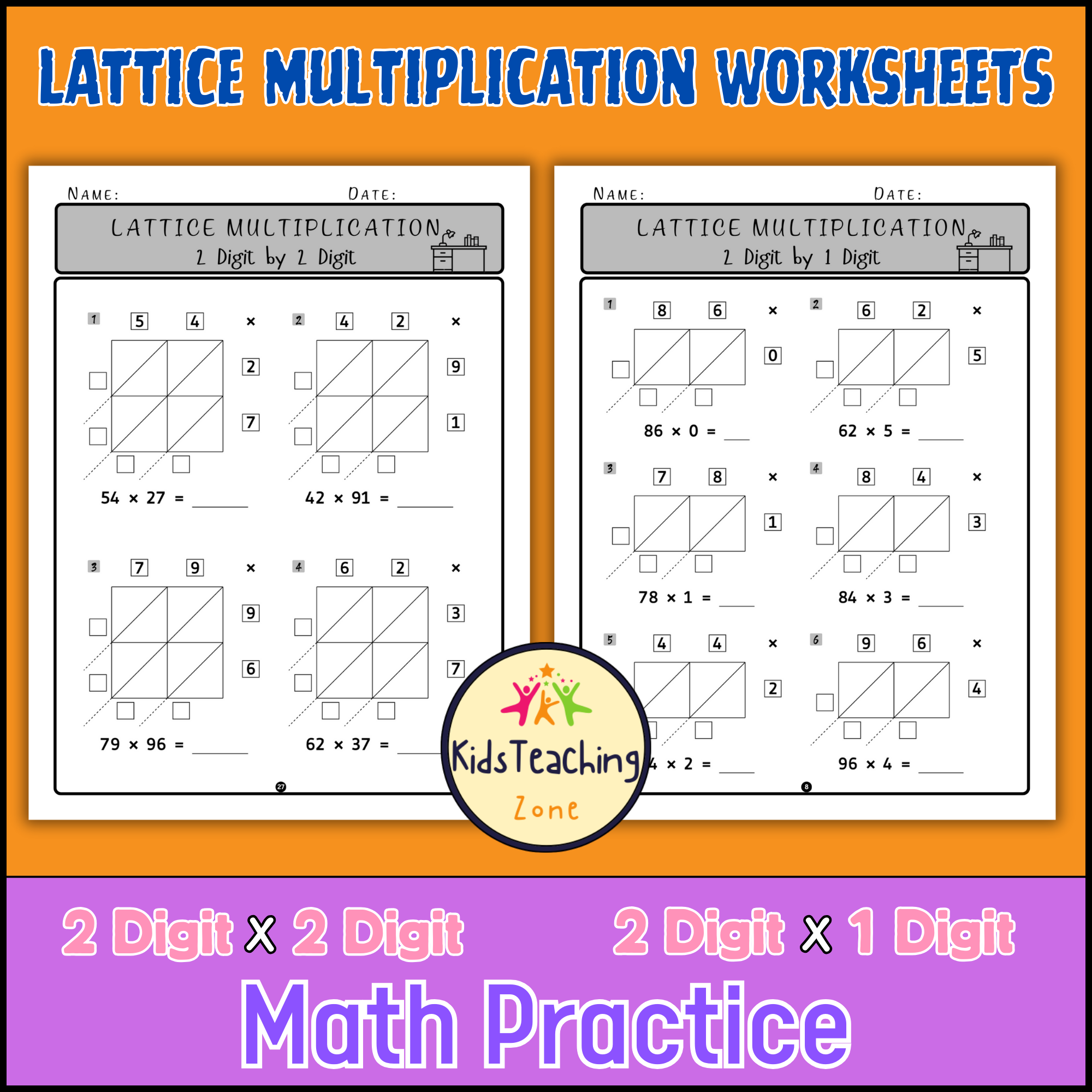 Multi Digit Multiplication Worksheets Lattice Grid Multiplication Method Made By Teachers Multi Digit Multiplication Worksheets Lattice Grid Multiplication Method Made By Teachers