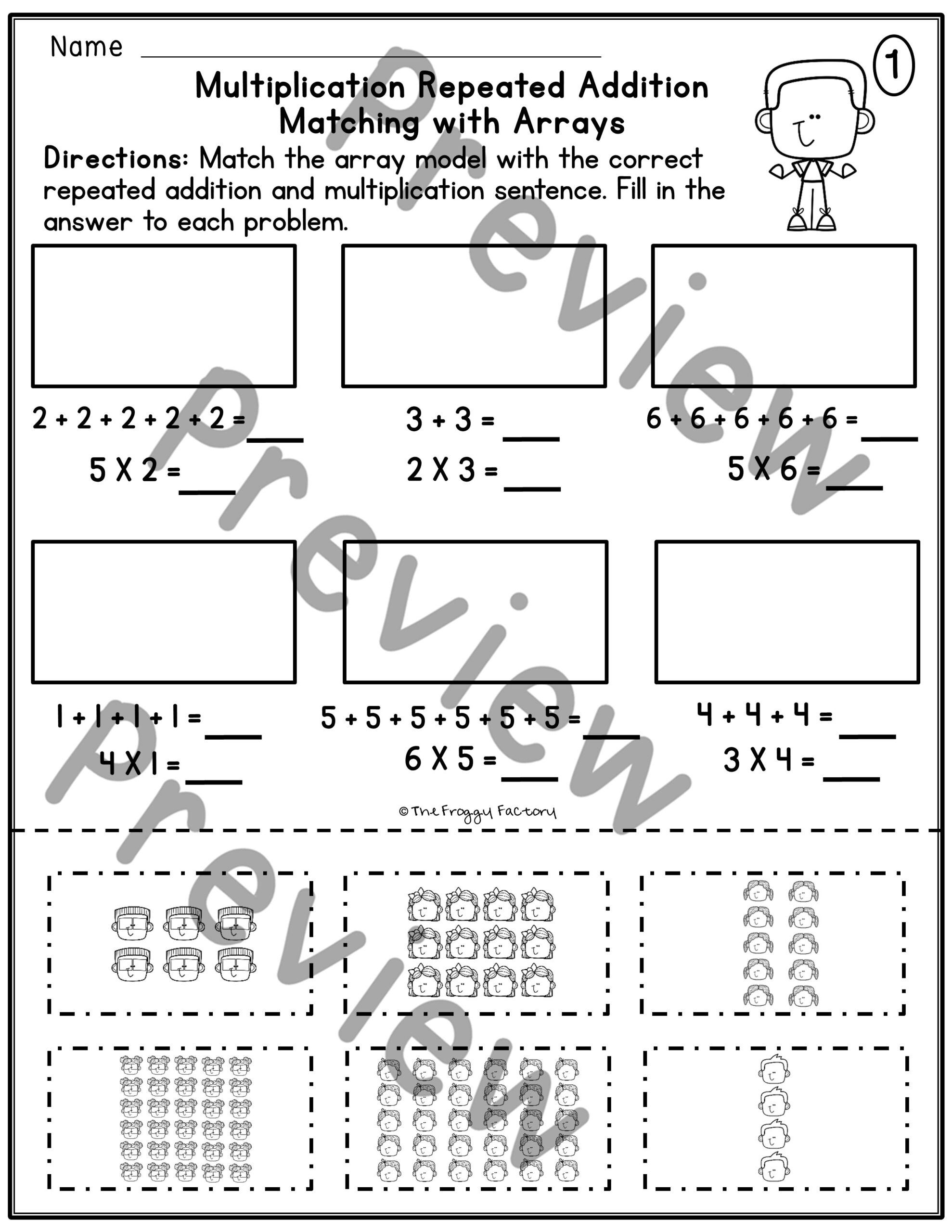 arrays and multiplication worksheets