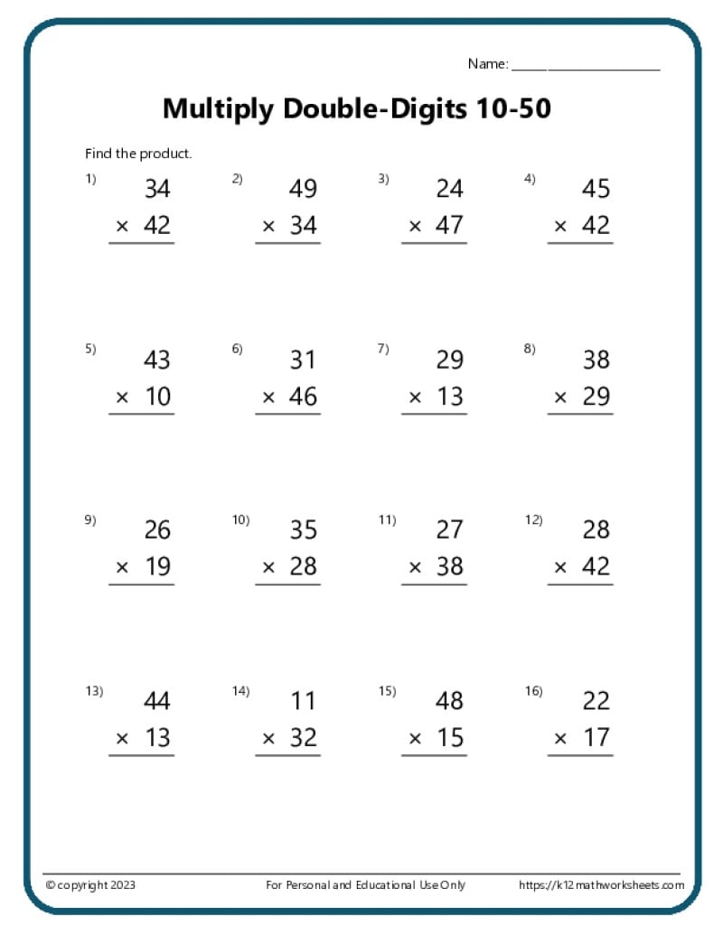free printable multiplication worksheets 1-12