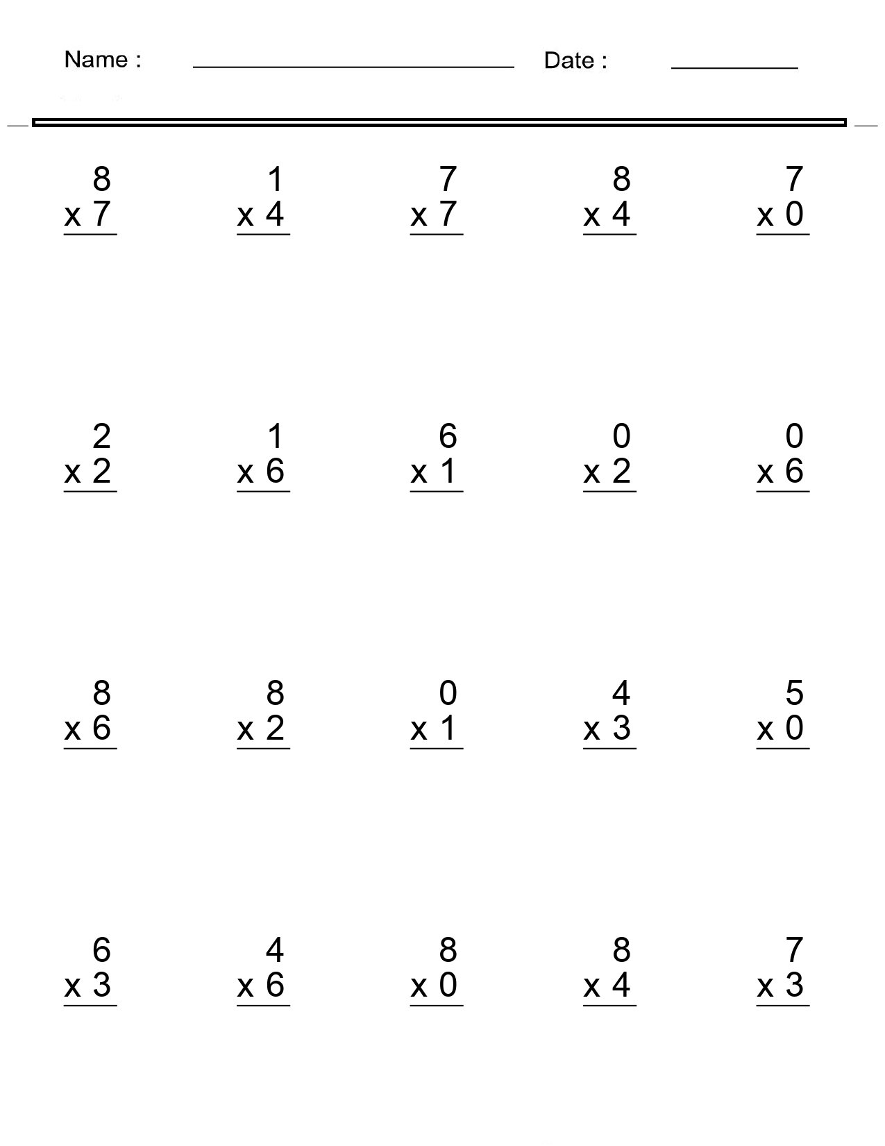 Multiplication Worksheets Single Digit Multiplication Worksheets Made By Teachers