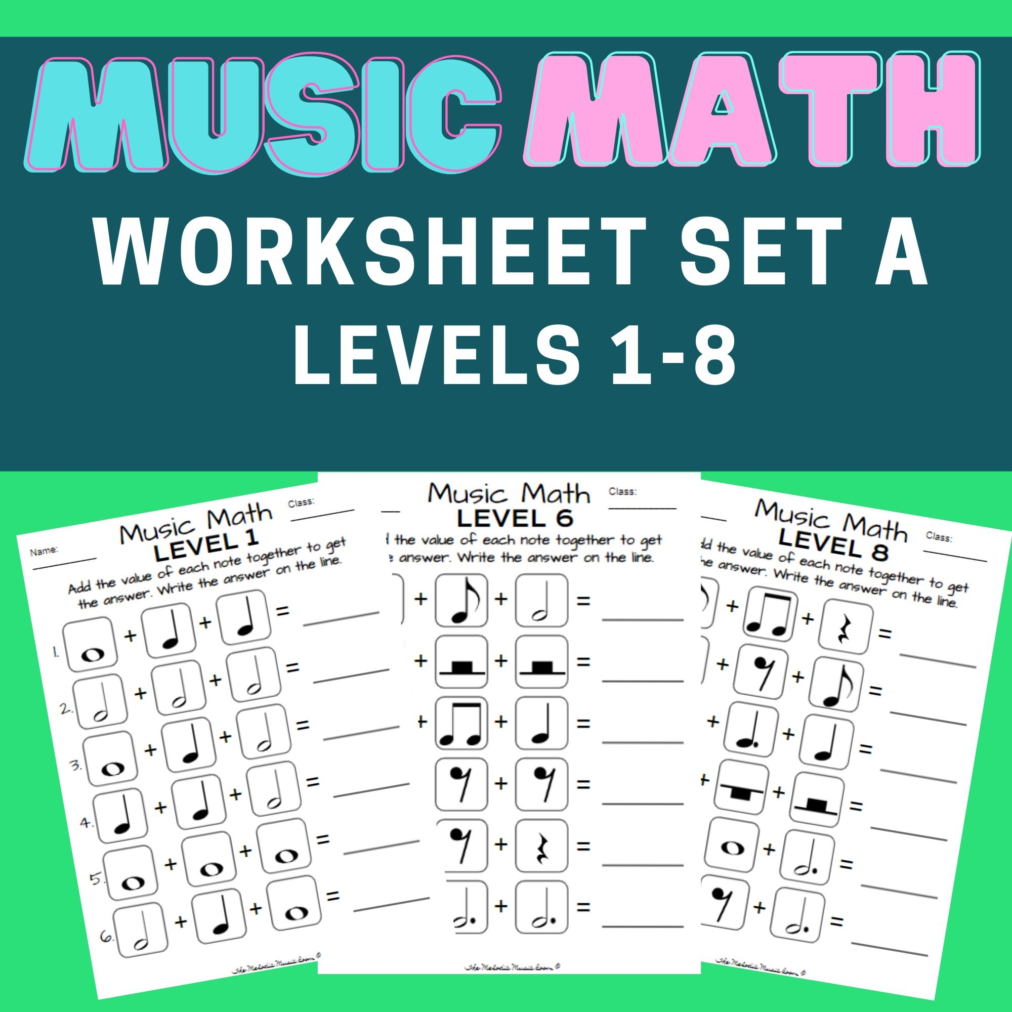 Music Math Worksheet Set Made By Teachers