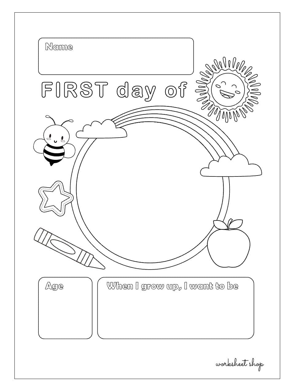 My First Day Of School Worksheet 2 Worksheet Shop