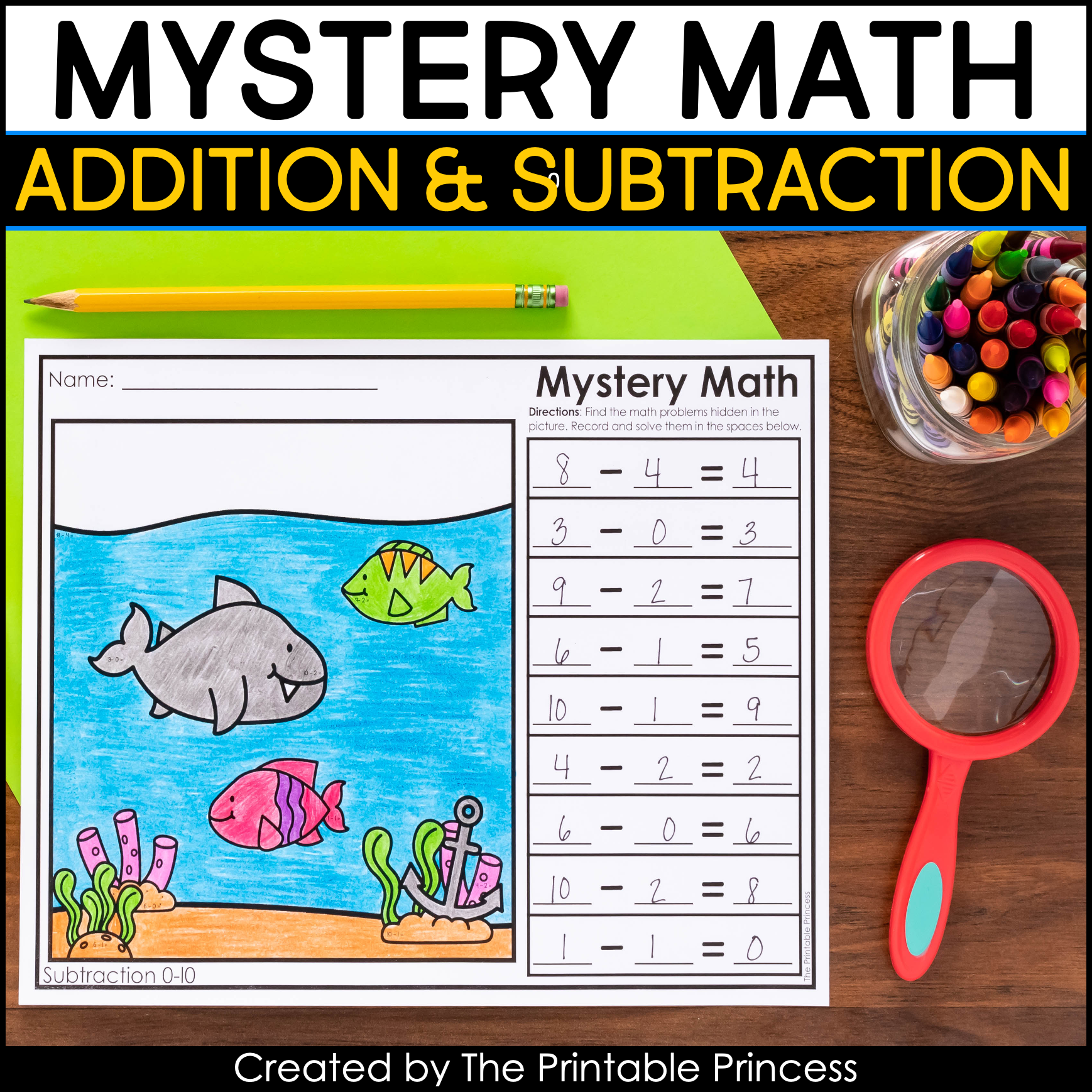 Mystery Math Addition And Subtraction Worksheets The Printable Princess Mystery Math Addition And Subtraction Worksheets The Printable Princess