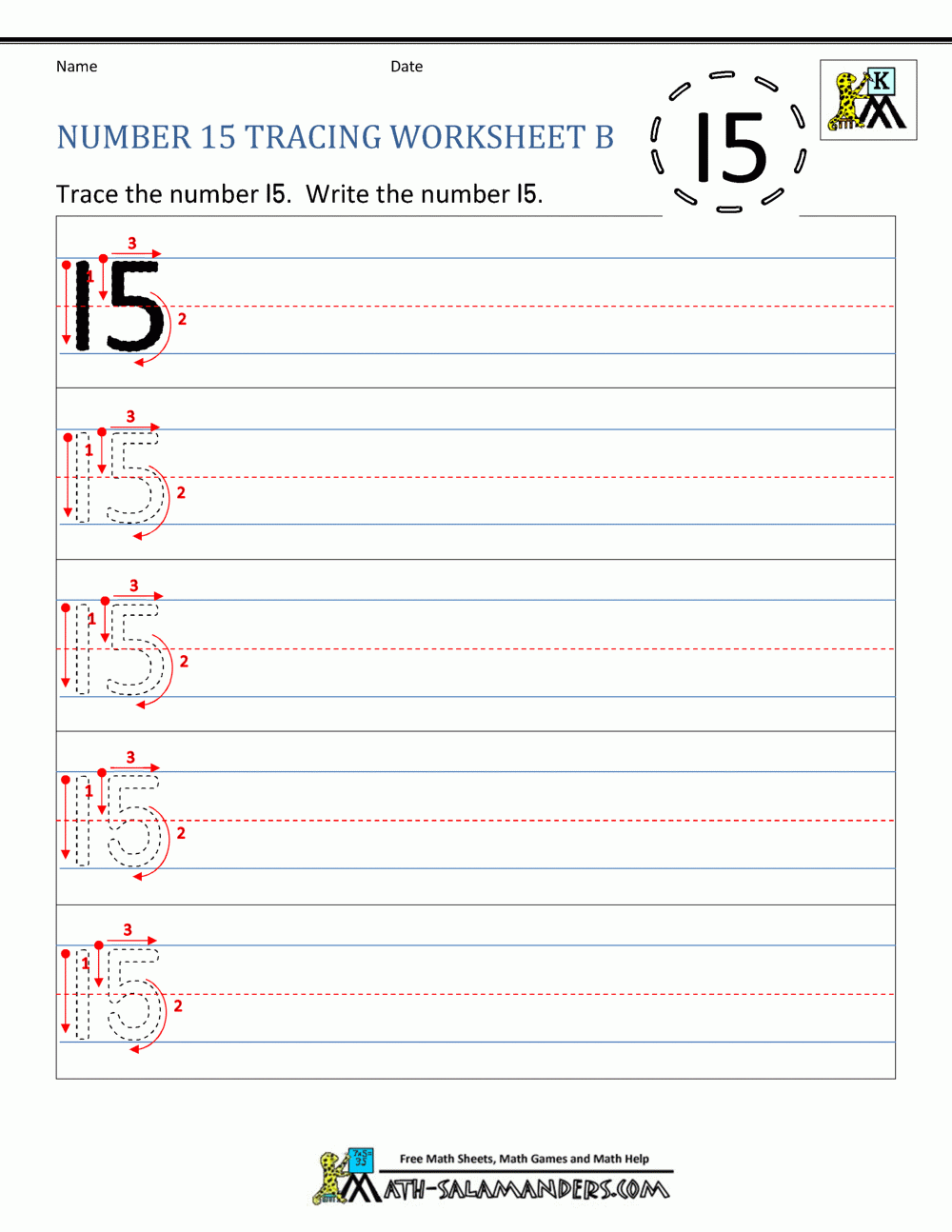 Number 15 Worksheets For Preschool